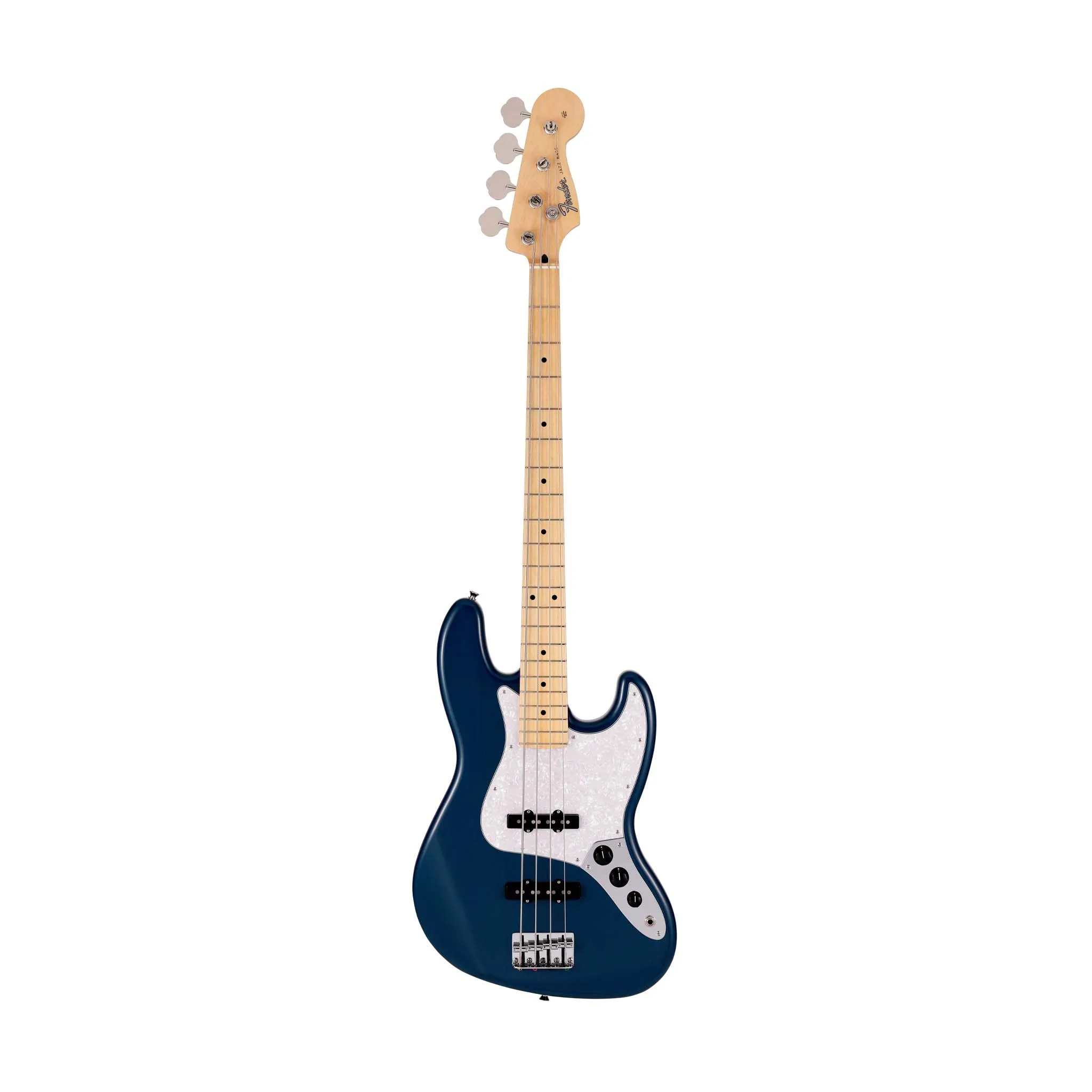 Fender Japan Hybrid II Jazz Bass Guitar, Maple FB, Indigo Transparent