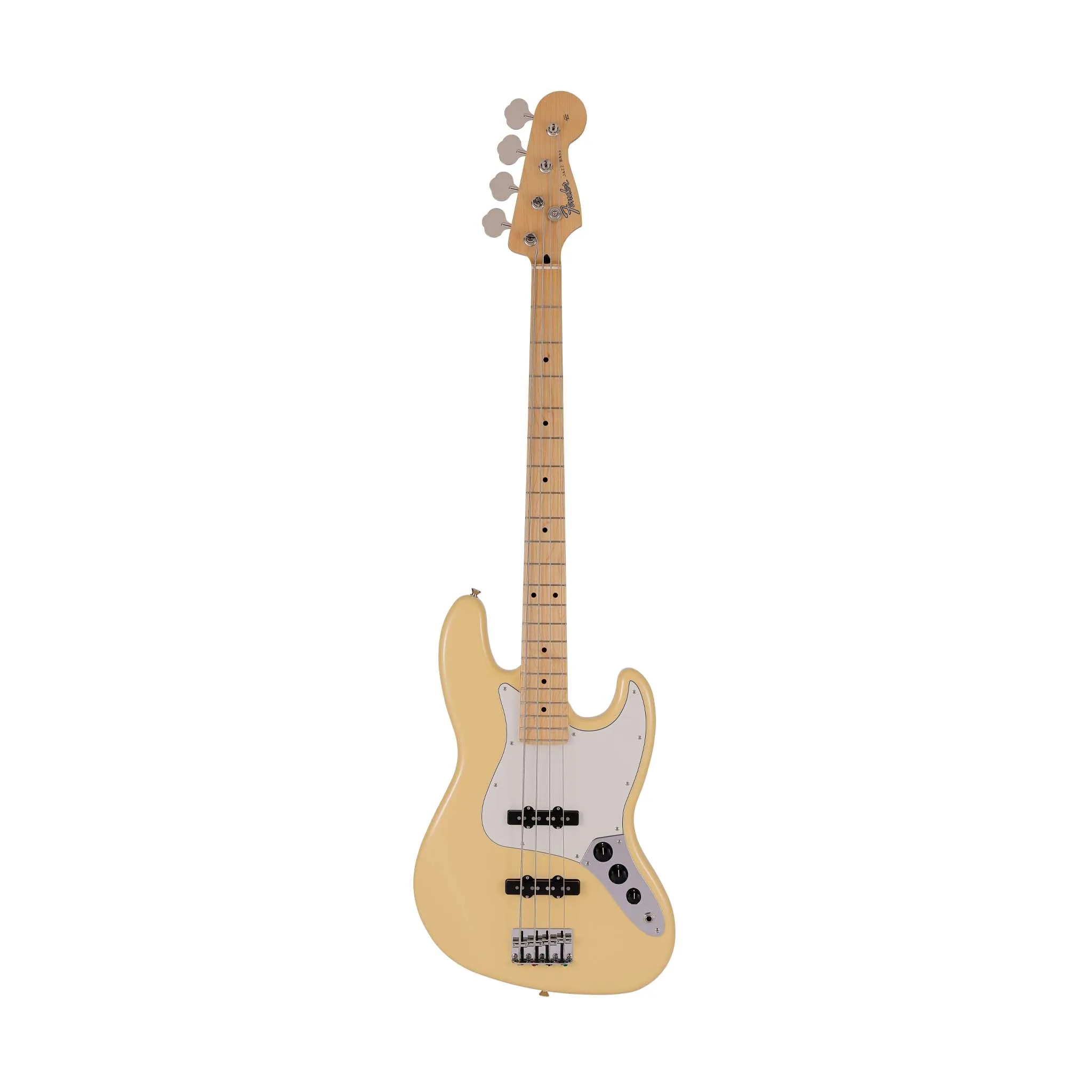 Fender Japan Hybrid II Jazz Bass Guitar, Maple FB, Vintage White