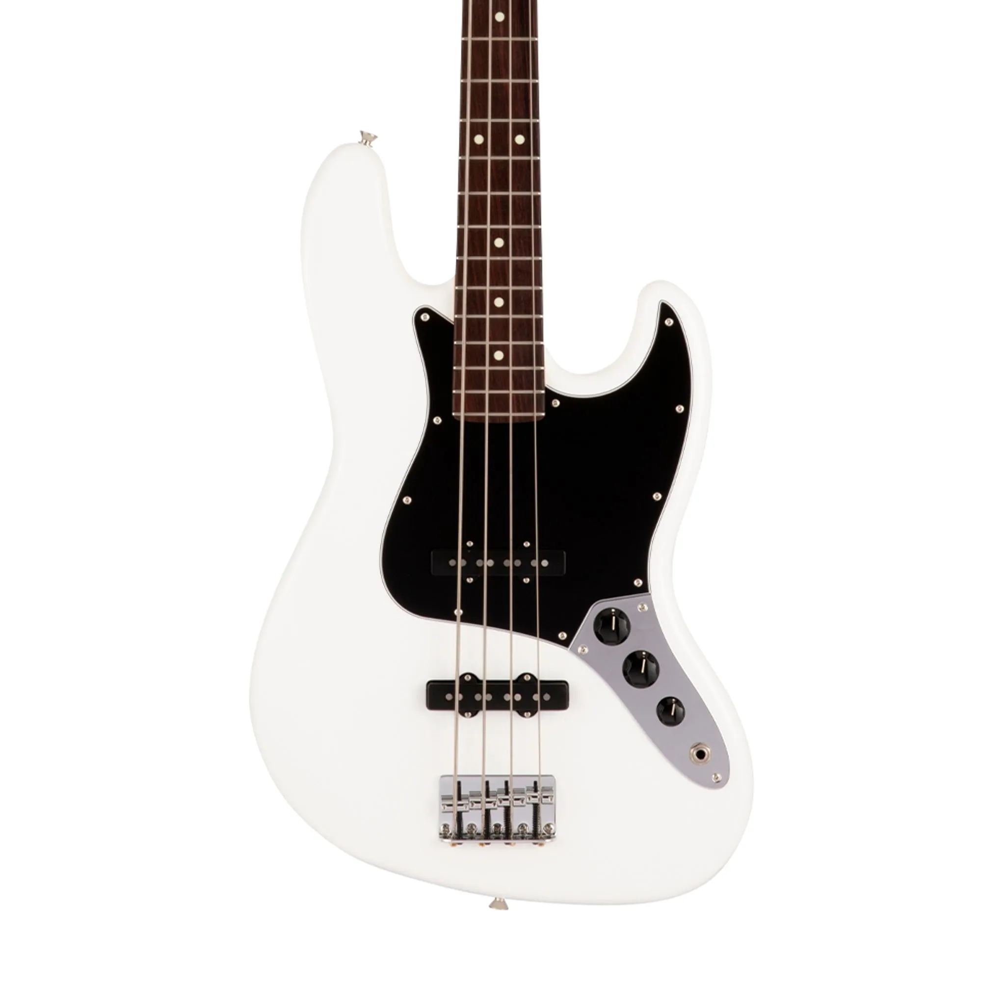 Fender Japan Hybrid II Jazz Bass Guitar, RW FB, Arctic White