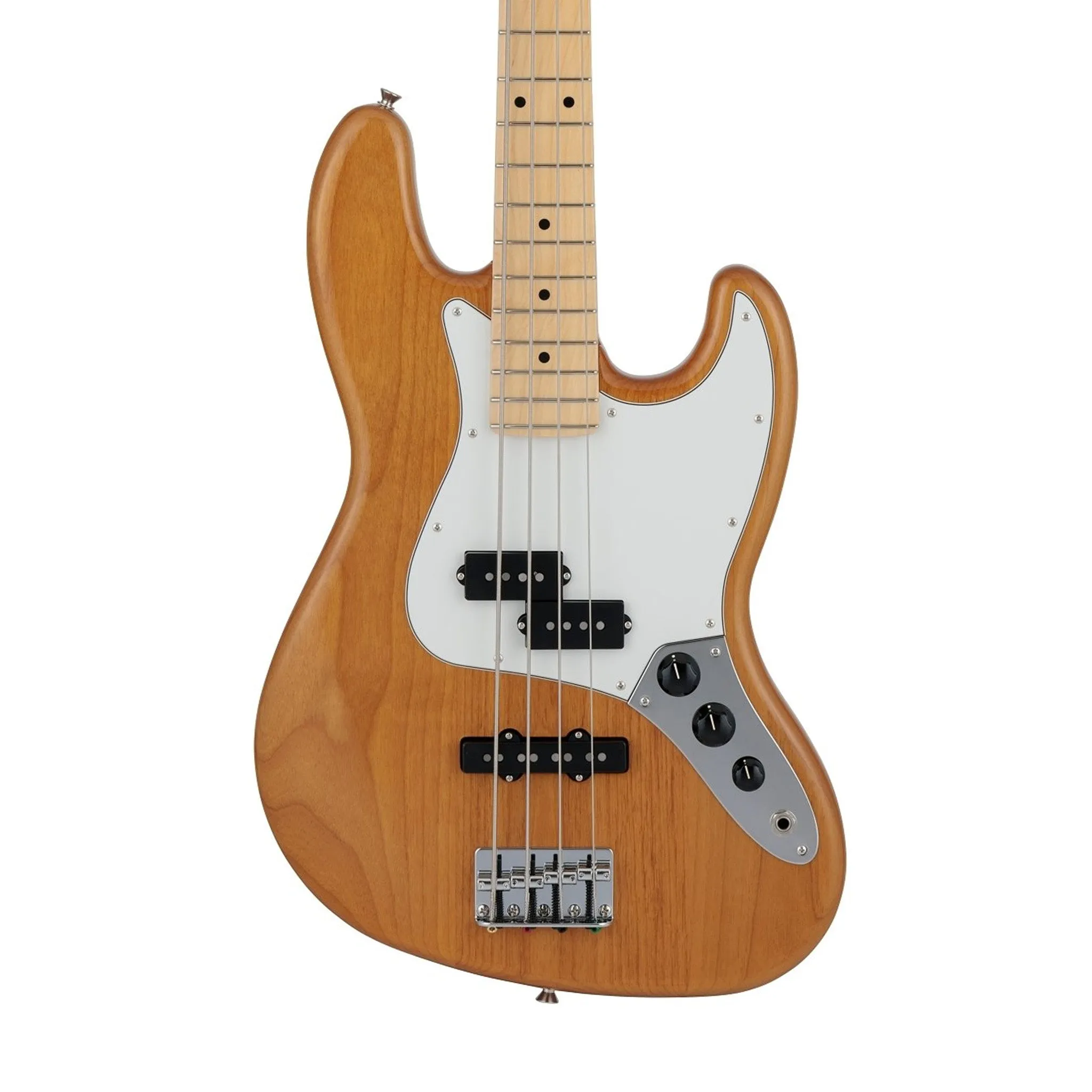 Fender Japan Hybrid II Jazz Bass PJ Guitar, Maple FB, Vintage Natural