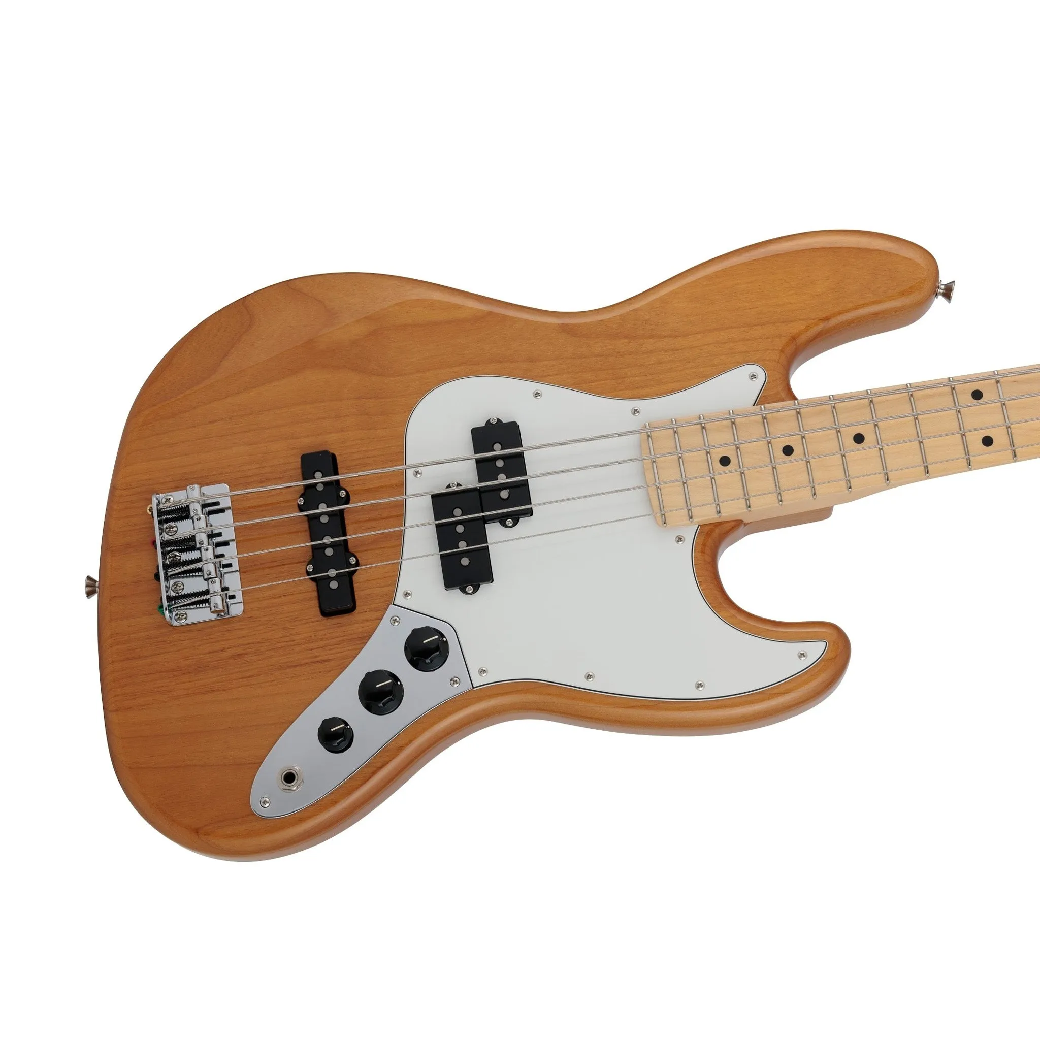 Fender Japan Hybrid II Jazz Bass PJ Guitar, Maple FB, Vintage Natural