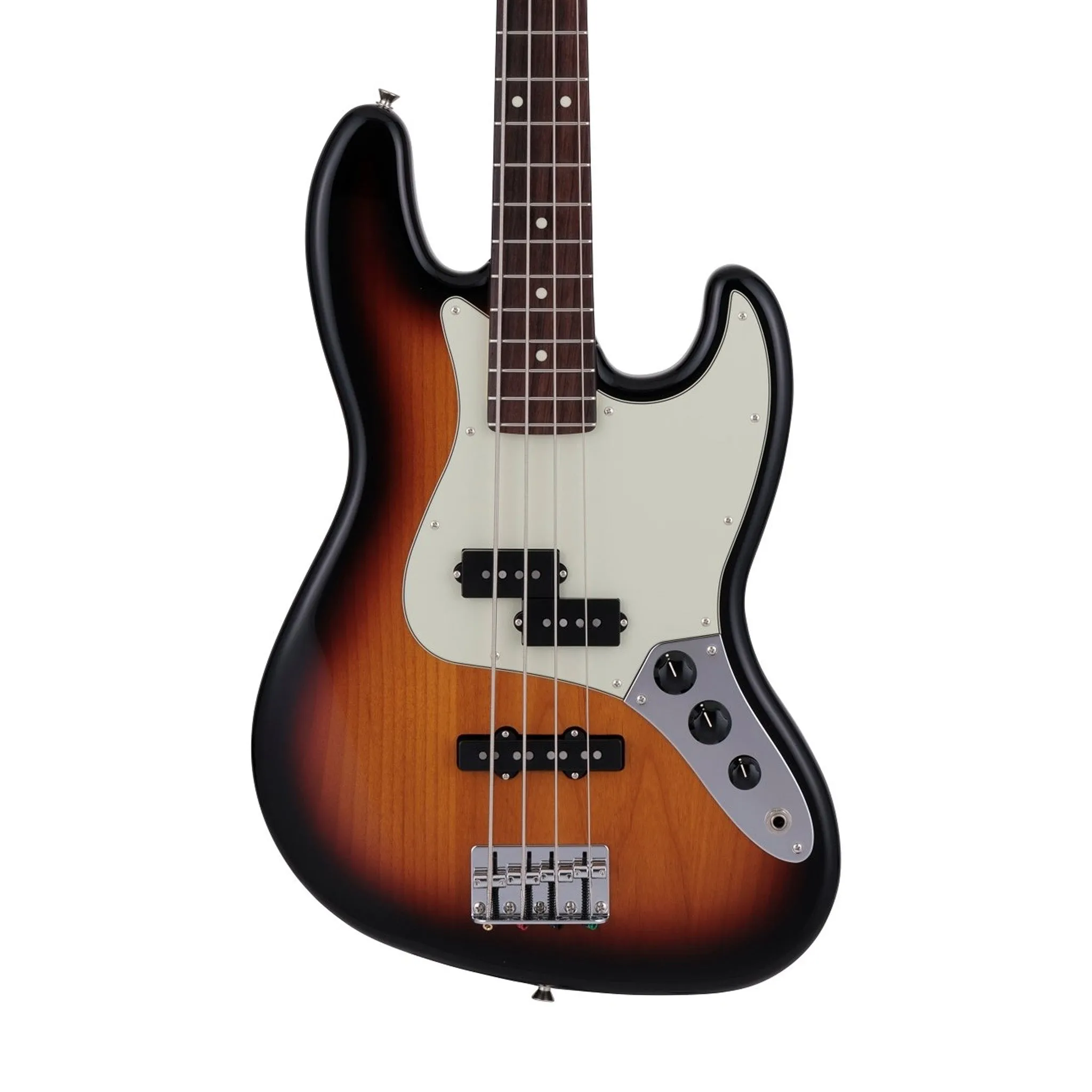 Fender Japan Hybrid II Jazz Bass PJ Guitar, RW FB, 3-Color Sunburst