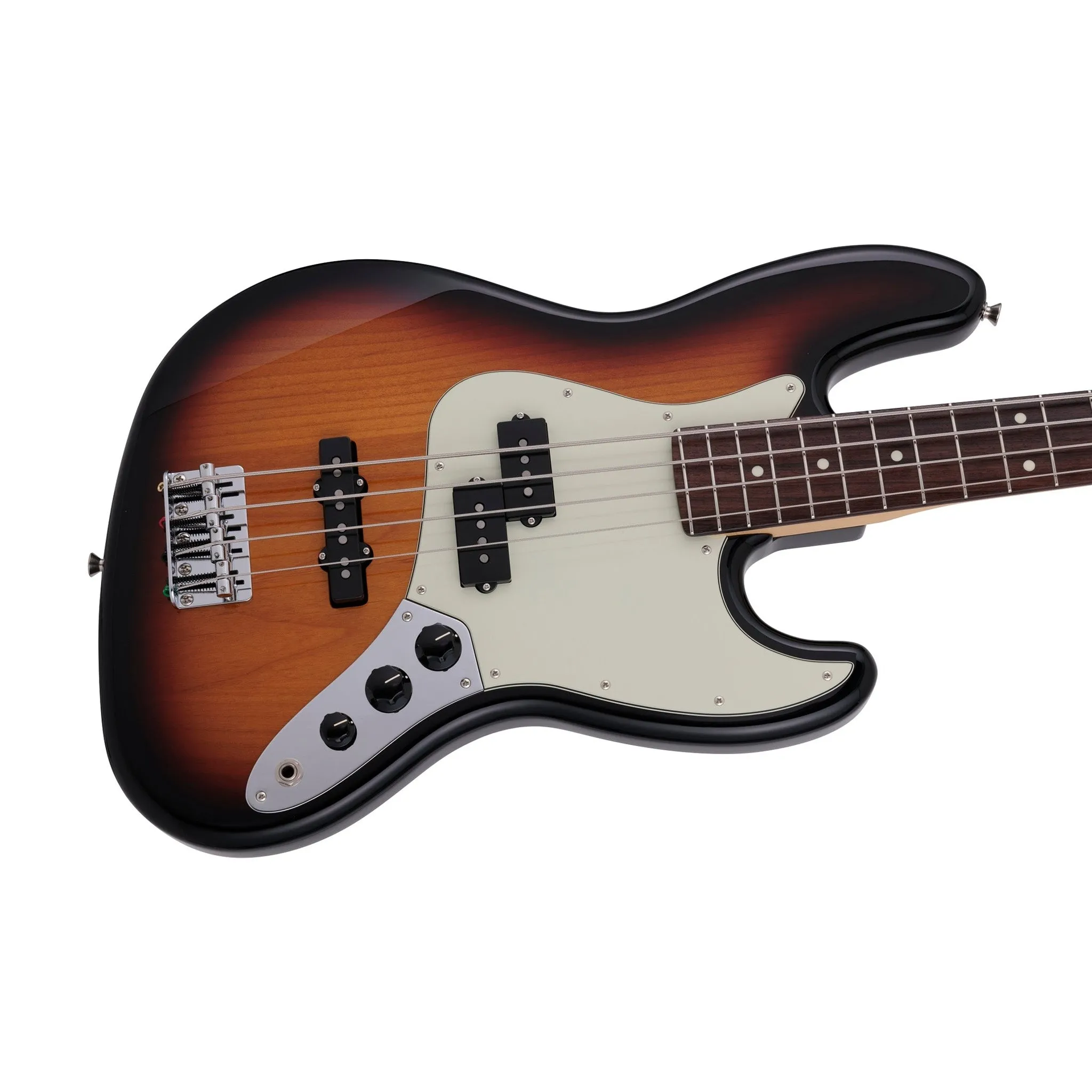 Fender Japan Hybrid II Jazz Bass PJ Guitar, RW FB, 3-Color Sunburst
