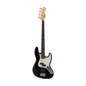 Fender Japan Hybrid II Jazz Bass PJ Guitar, RW FB, Black