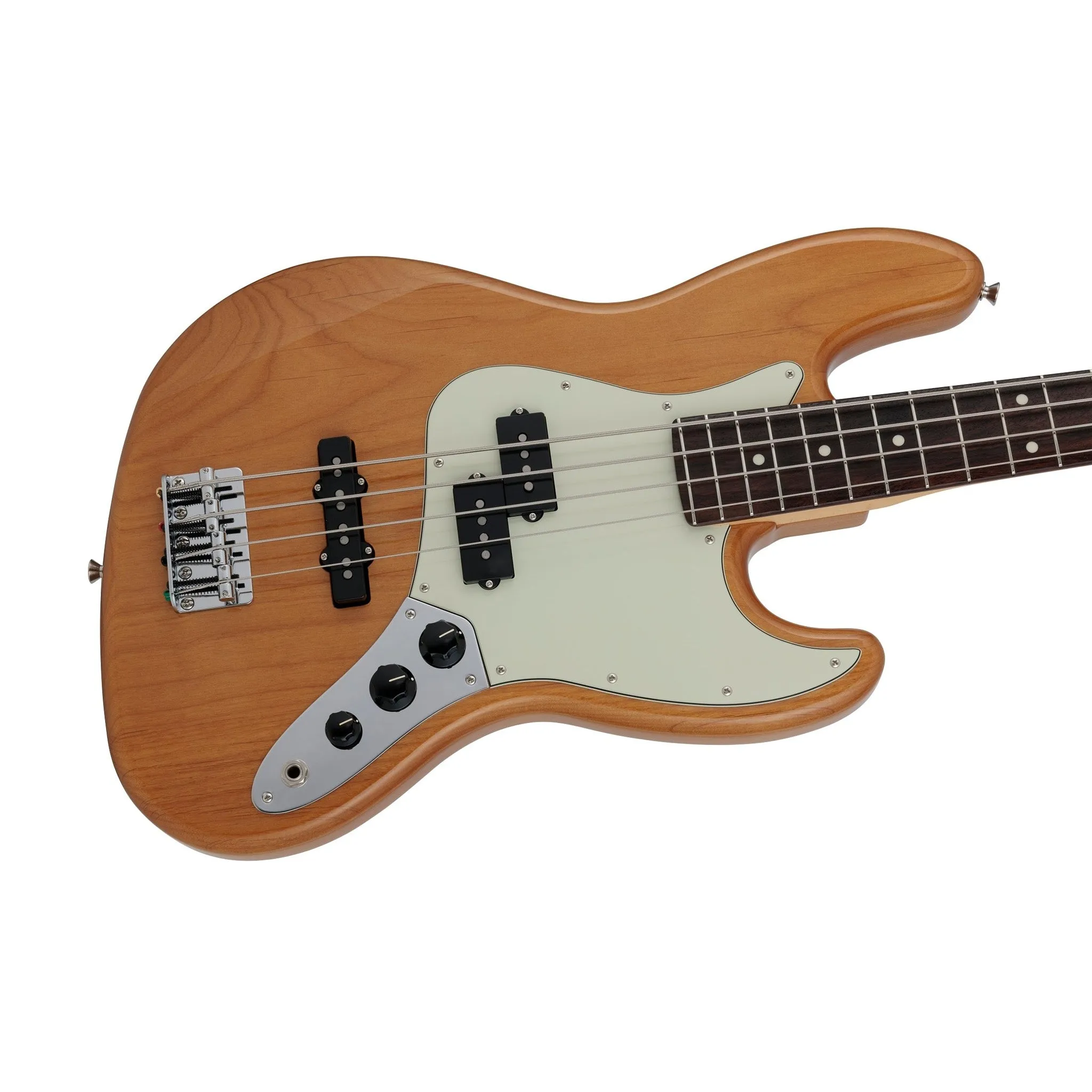 Fender Japan Hybrid II Jazz Bass PJ Guitar, RW FB, Vintage Natural