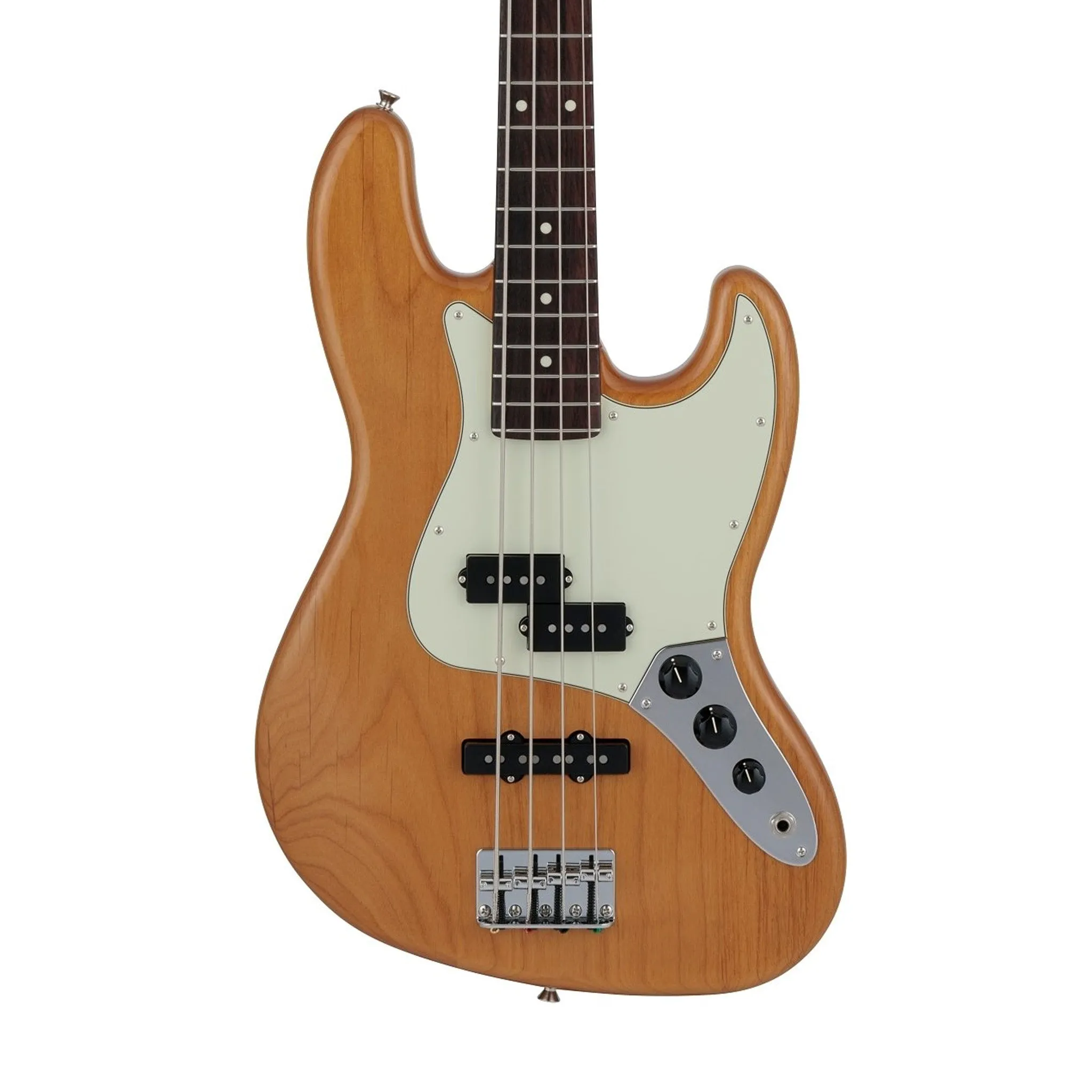 Fender Japan Hybrid II Jazz Bass PJ Guitar, RW FB, Vintage Natural