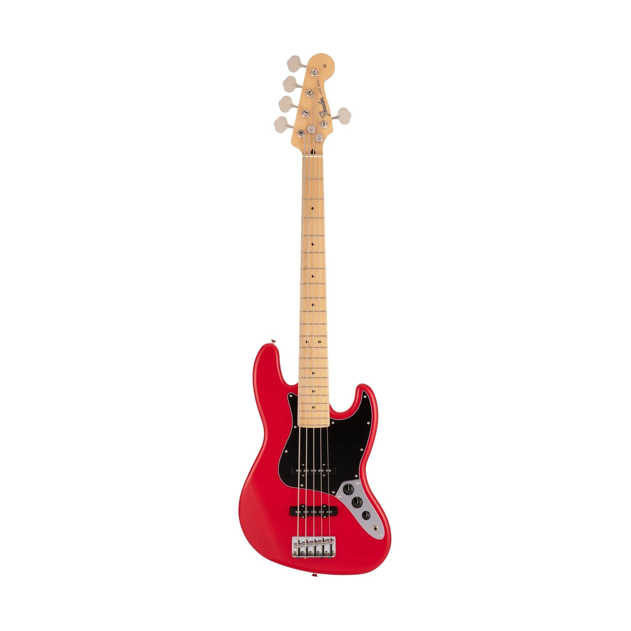 Fender Japan Hybrid II Jazz Bass V Guitar, Maple FB, Modena Red
