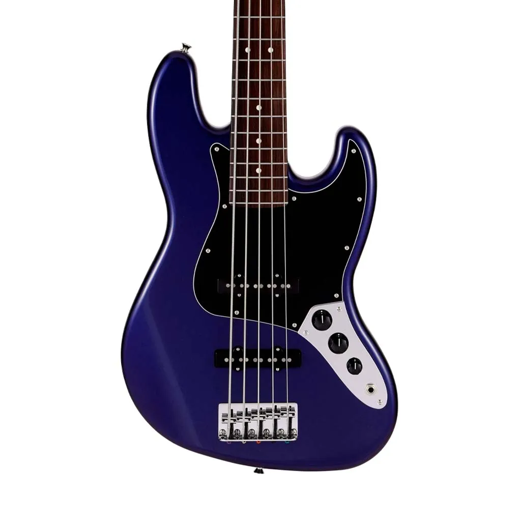 Fender Japan Hybrid II Jazz Bass V Guitar, RW FB, Azure Metallic