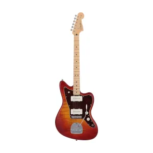 Fender Japan Hybrid II Jazzmaster Electric Guitar, Maple FB, Flame Sunset Orange Transparent