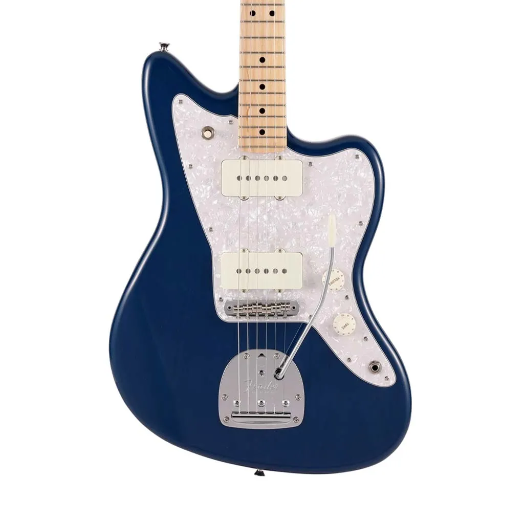 Fender Japan Hybrid II Jazzmaster Electric Guitar, Maple FB, Indigo Transparent