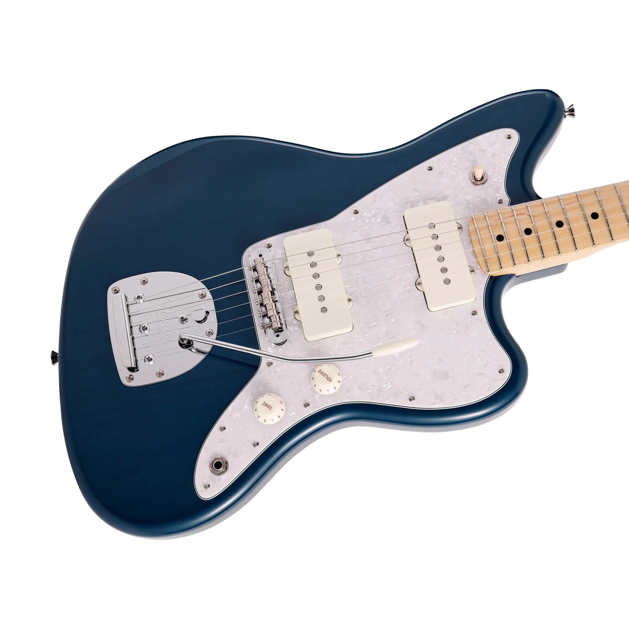 Fender Japan Hybrid II Jazzmaster Electric Guitar, Maple FB, Indigo Transparent