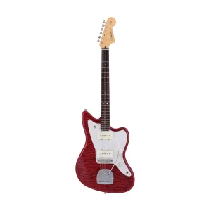 Fender Japan Hybrid II Jazzmaster Electric Guitar w/Quilt Maple Top, RW FB, Quilt Red Beryl
