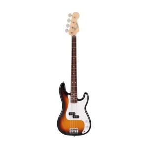 Fender Japan Hybrid II Precision Bass Guitar, RW FB, Mystic 3-Tone Sunburst