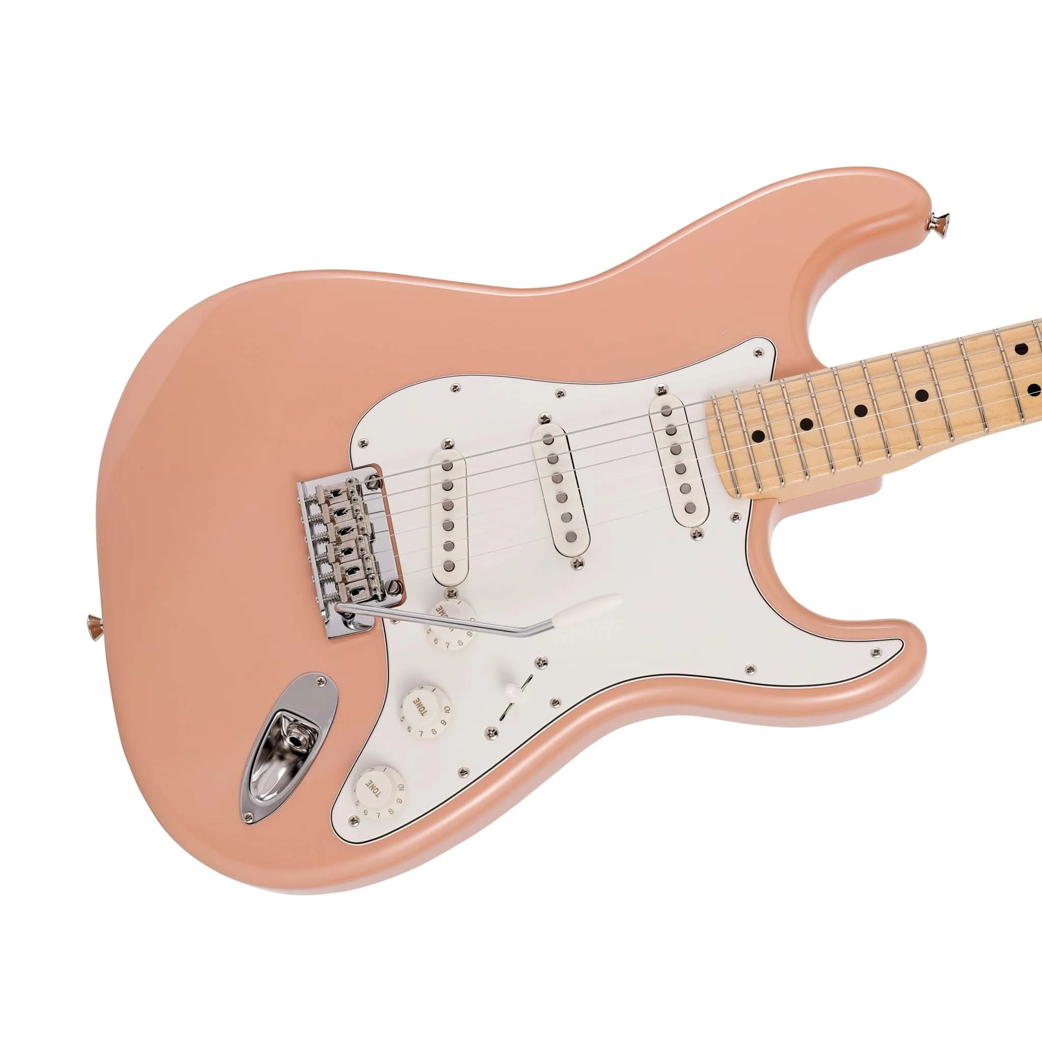 Fender Japan Hybrid II Stratocaster Electric Guitar, Maple FB, Flamingo Pink