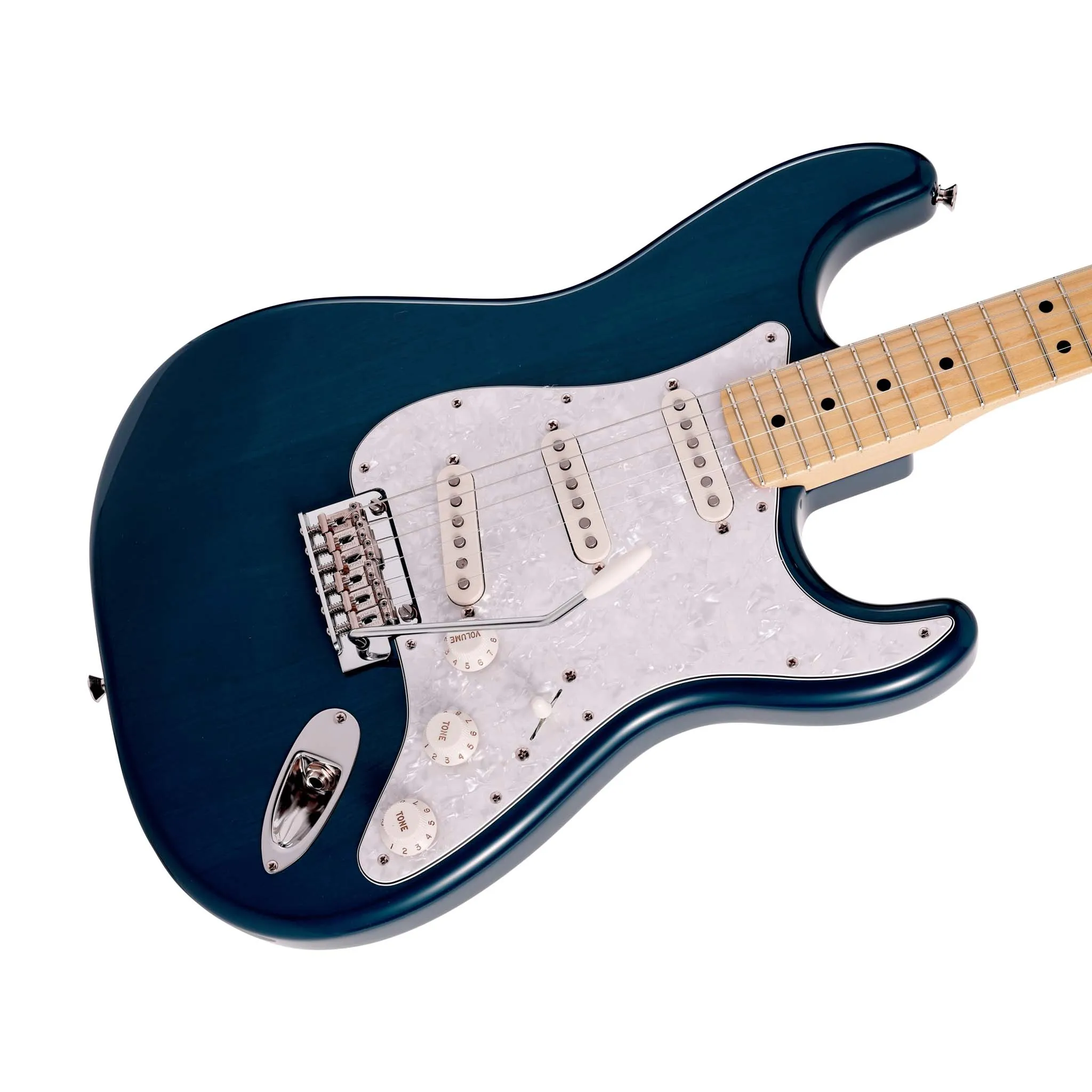 Fender Japan Hybrid II Stratocaster Electric Guitar, Maple FB, Indigo Transparent