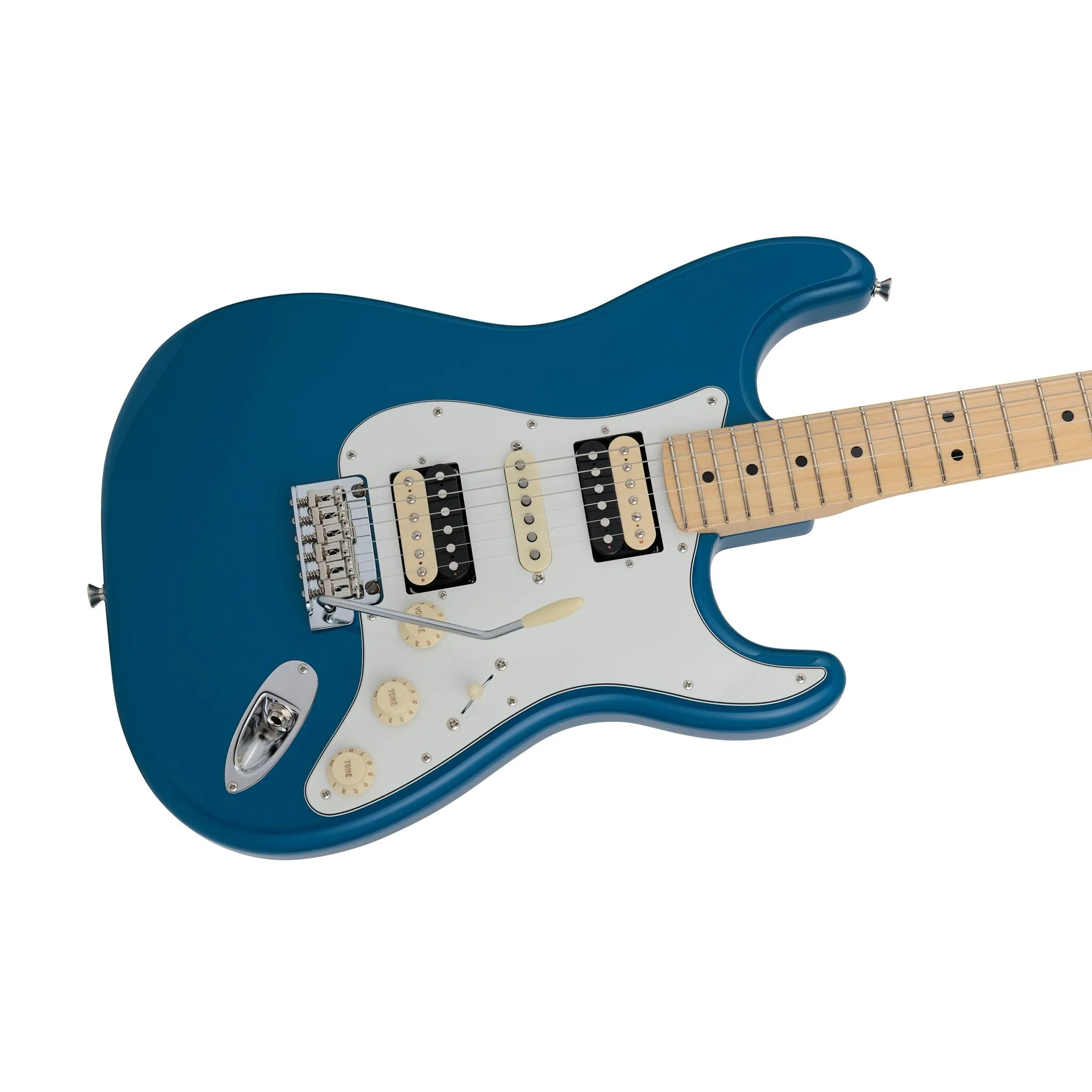 Fender Japan Hybrid II Stratocaster HSH Electric Guitar, Maple FB, Forest Blue