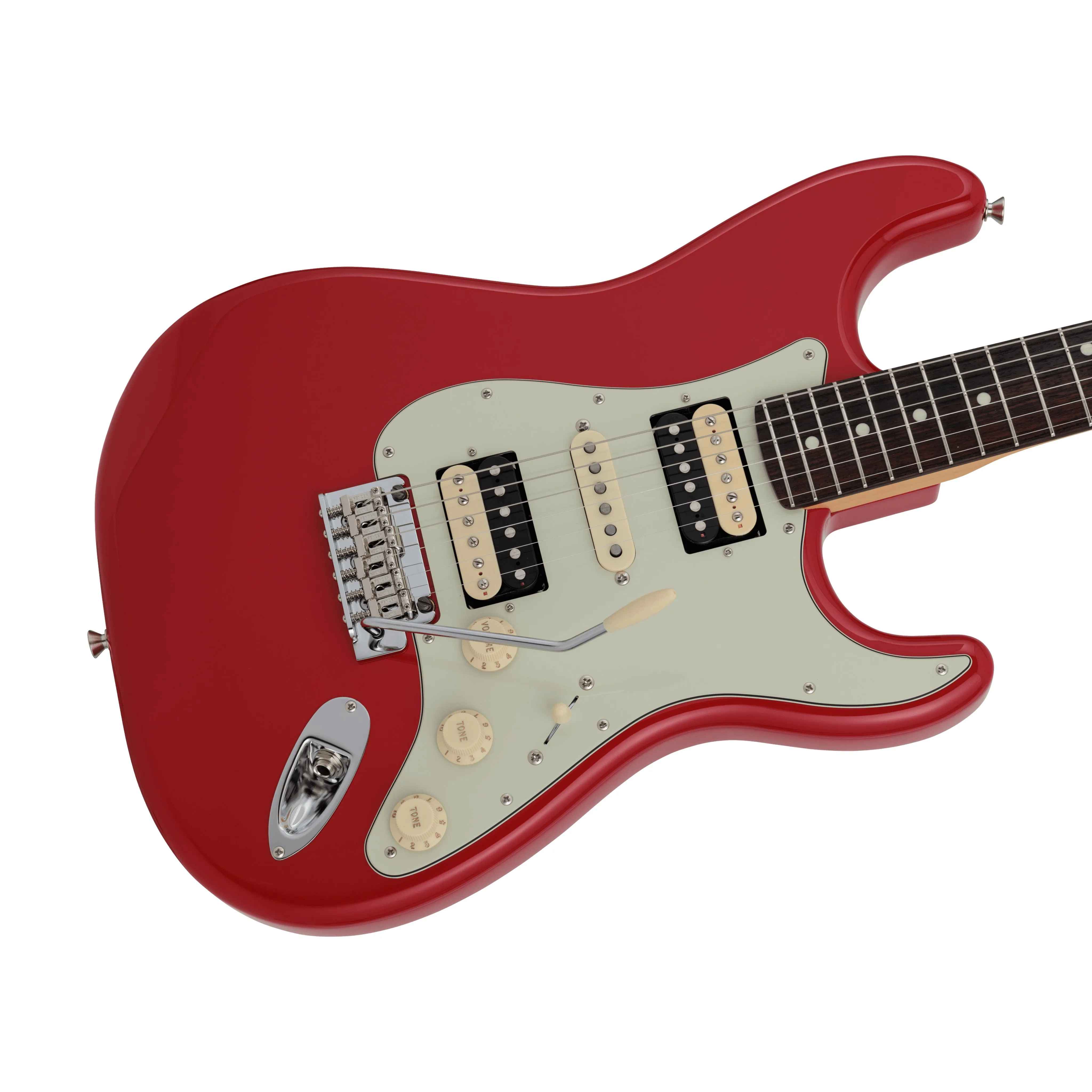 Fender Japan Hybrid II Stratocaster HSH Electric Guitar, RW FB, Modena Red