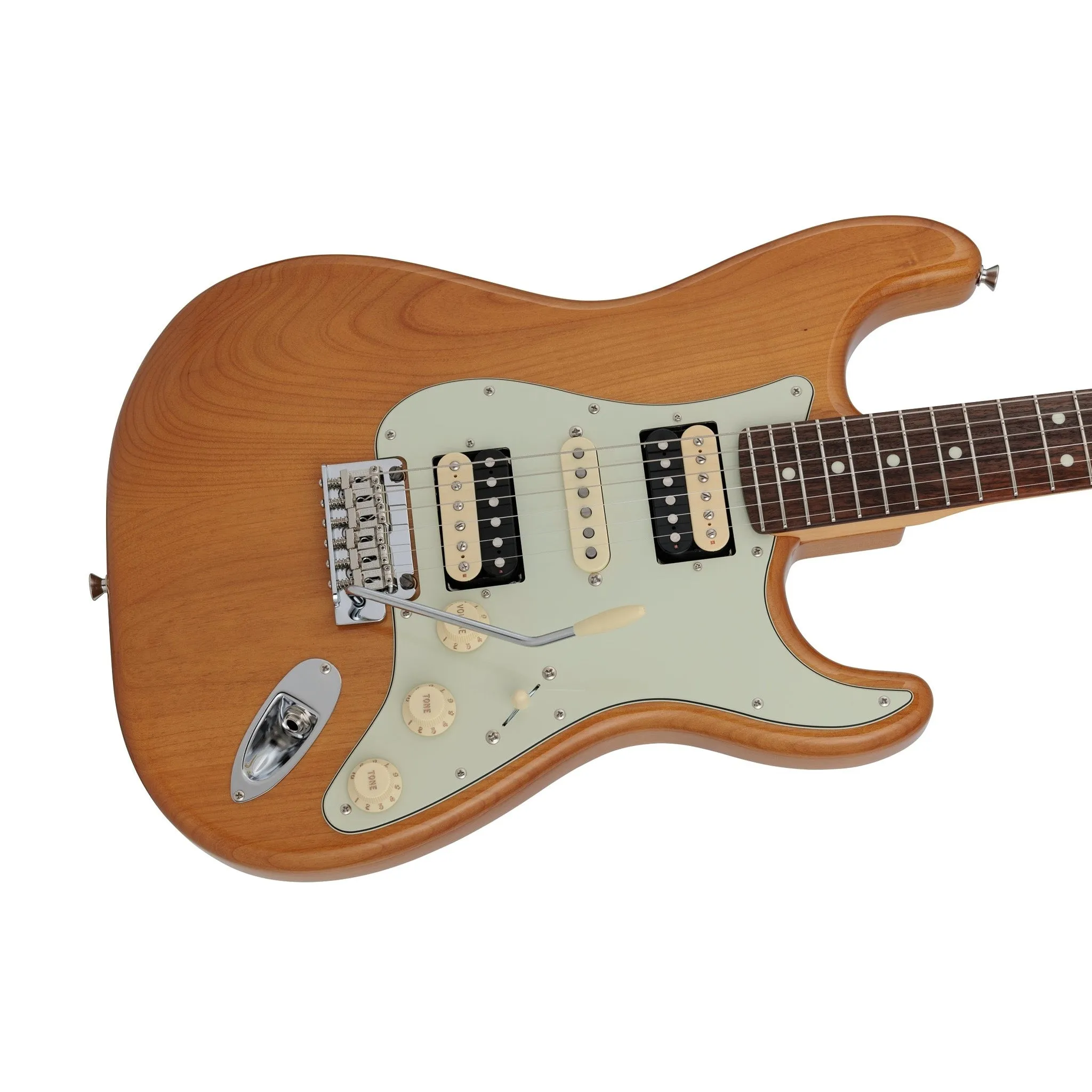 Fender Japan Hybrid II Stratocaster HSH Electric Guitar, RW FB, Vintage Natural