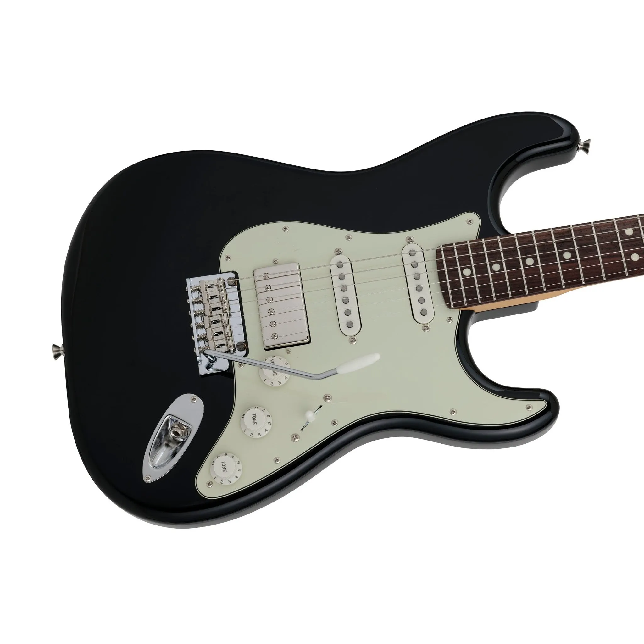 Fender Japan Hybrid II Stratocaster HSS Electric Guitar, RW FB, Black