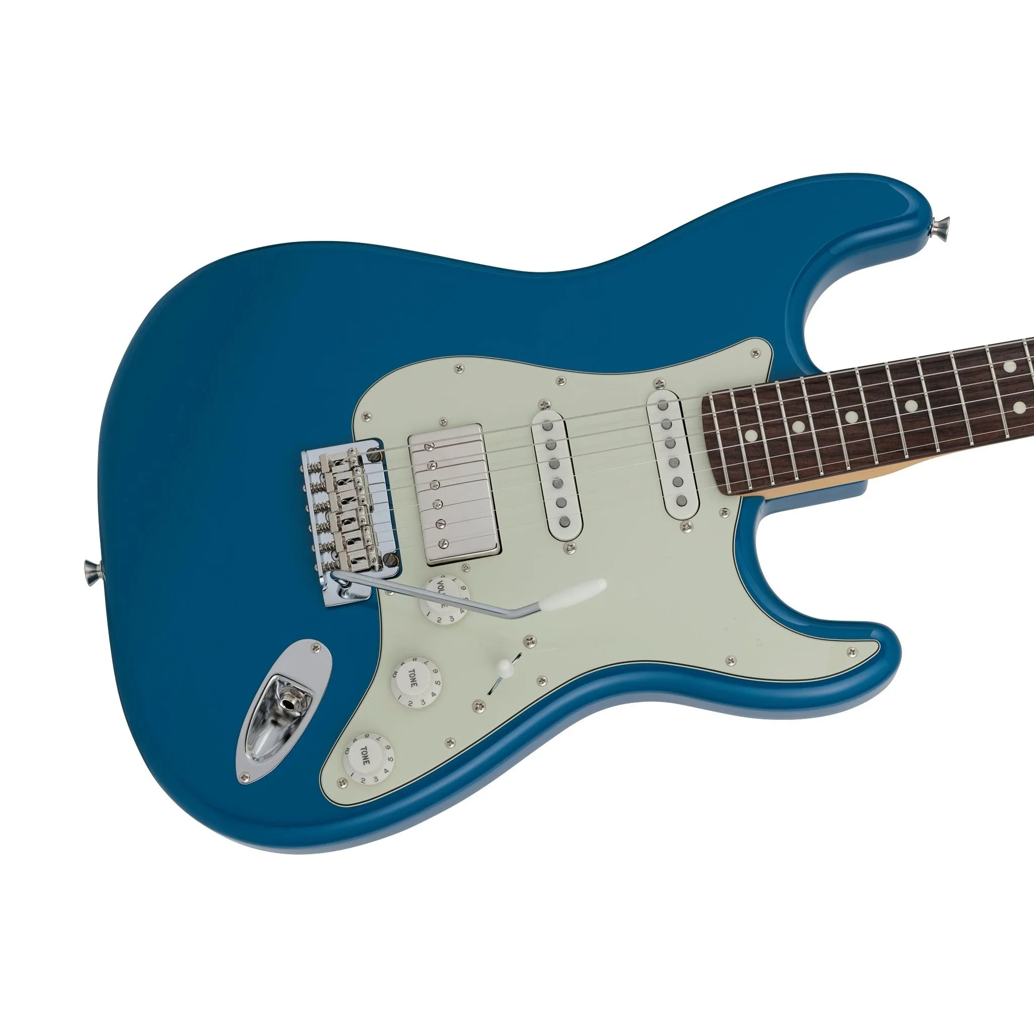 Fender Japan Hybrid II Stratocaster HSS Electric Guitar, RW FB, Forest Blue