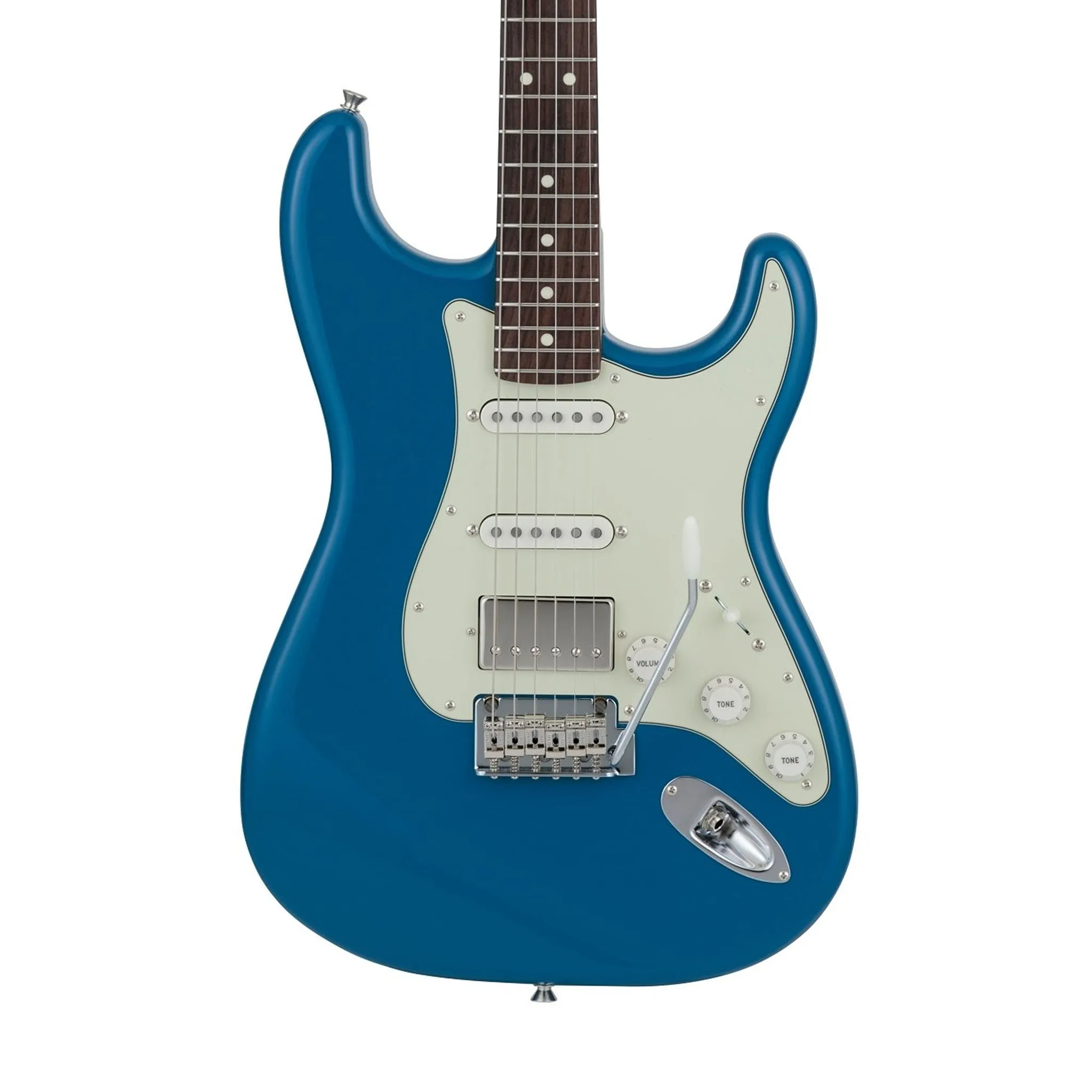 Fender Japan Hybrid II Stratocaster HSS Electric Guitar, RW FB, Forest Blue