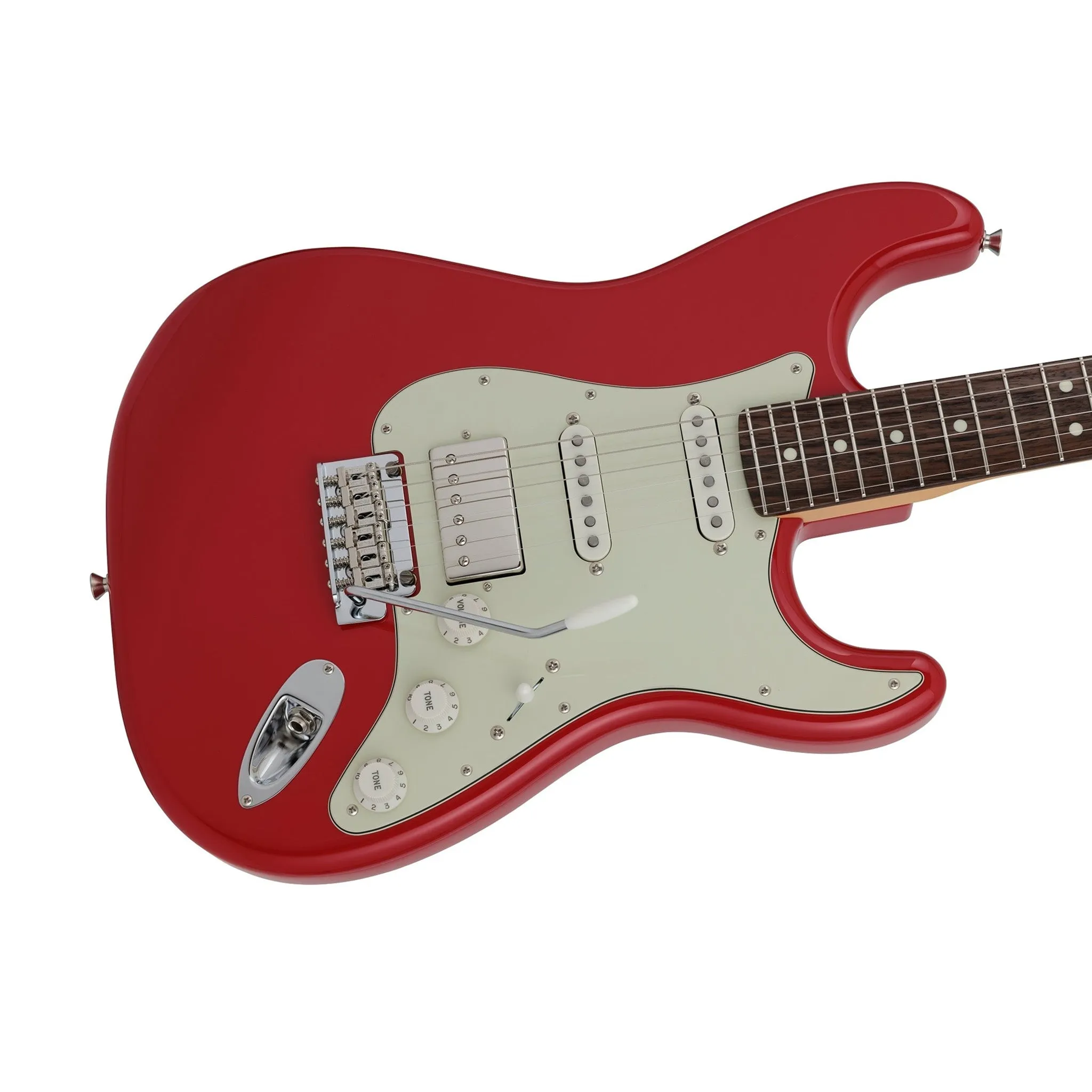 Fender Japan Hybrid II Stratocaster HSS Electric Guitar, RW FB, Modena Red