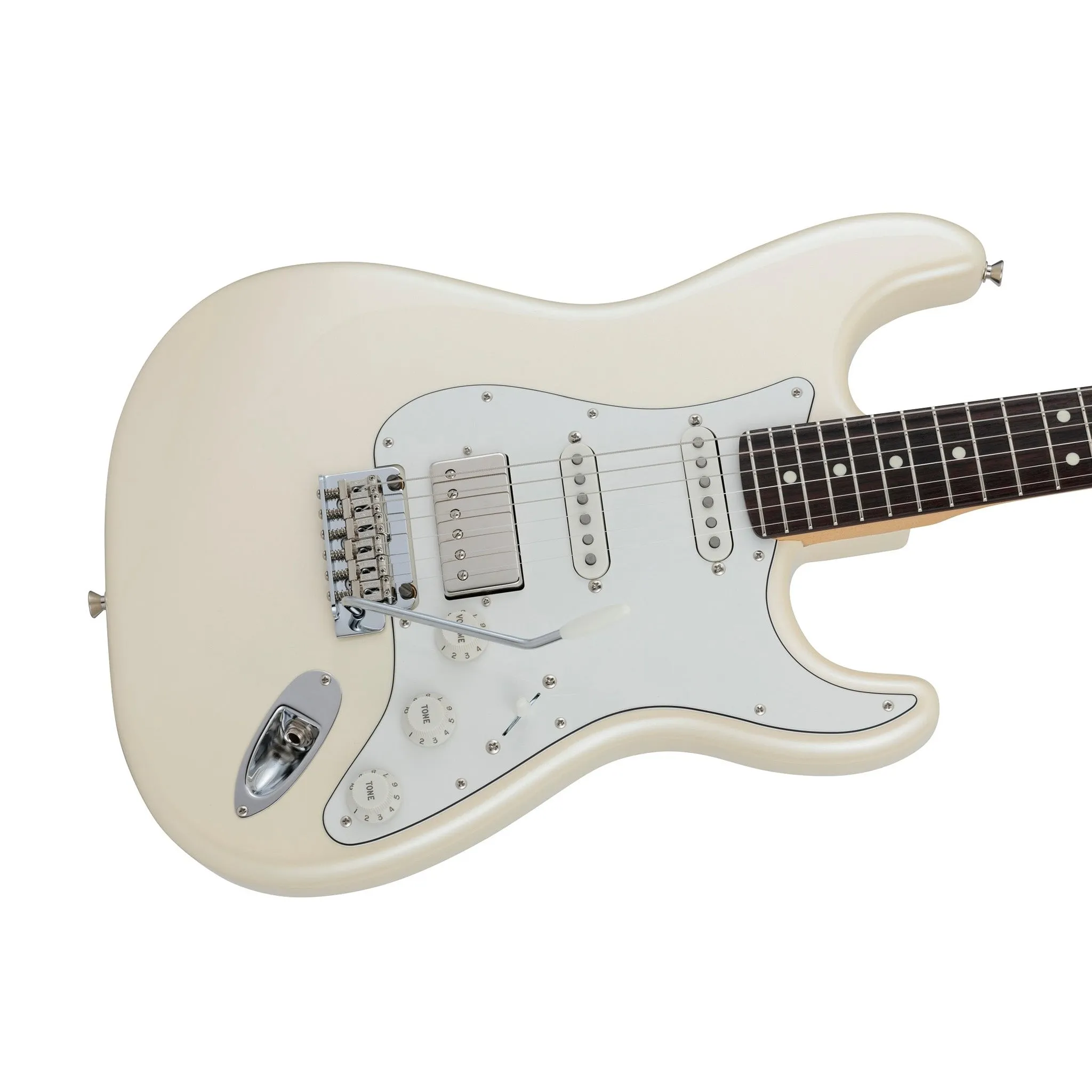 Fender Japan Hybrid II Stratocaster HSS Electric Guitar, RW FB, Olympic Pearl