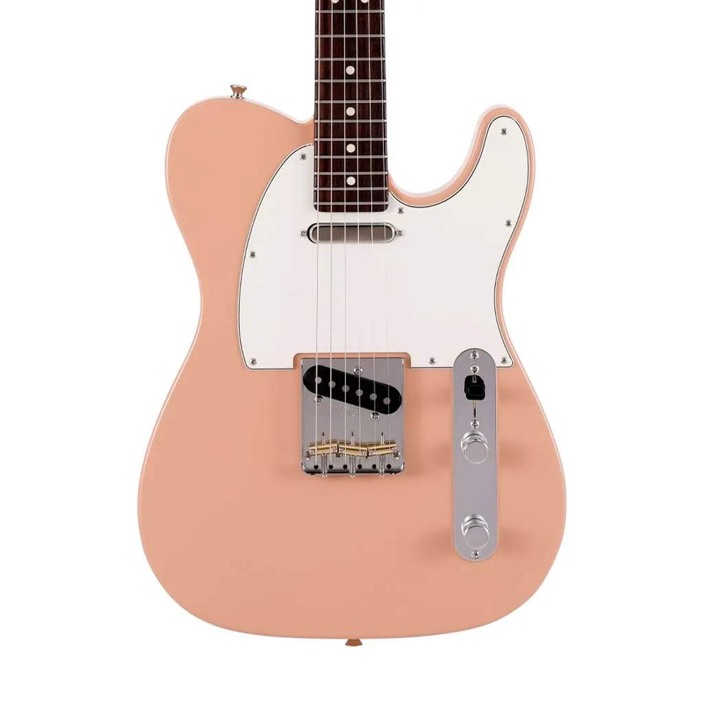 Fender Japan Hybrid II Telecaster Electric Guitar, RW FB, Flamingo Pink