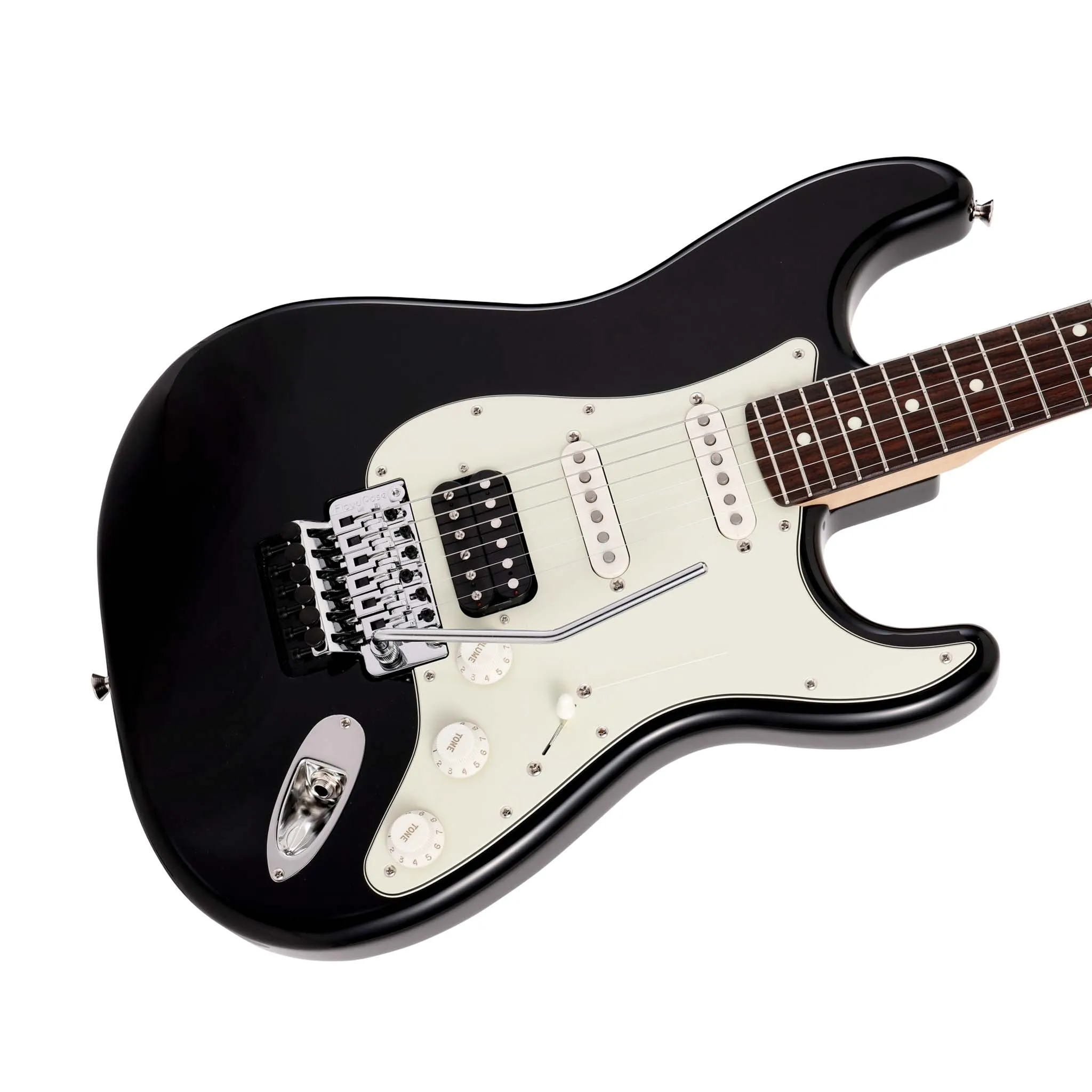 Fender Japan Ltd Ed Stratocaster Floyd Rose Electric Guitar, RW FB, Black