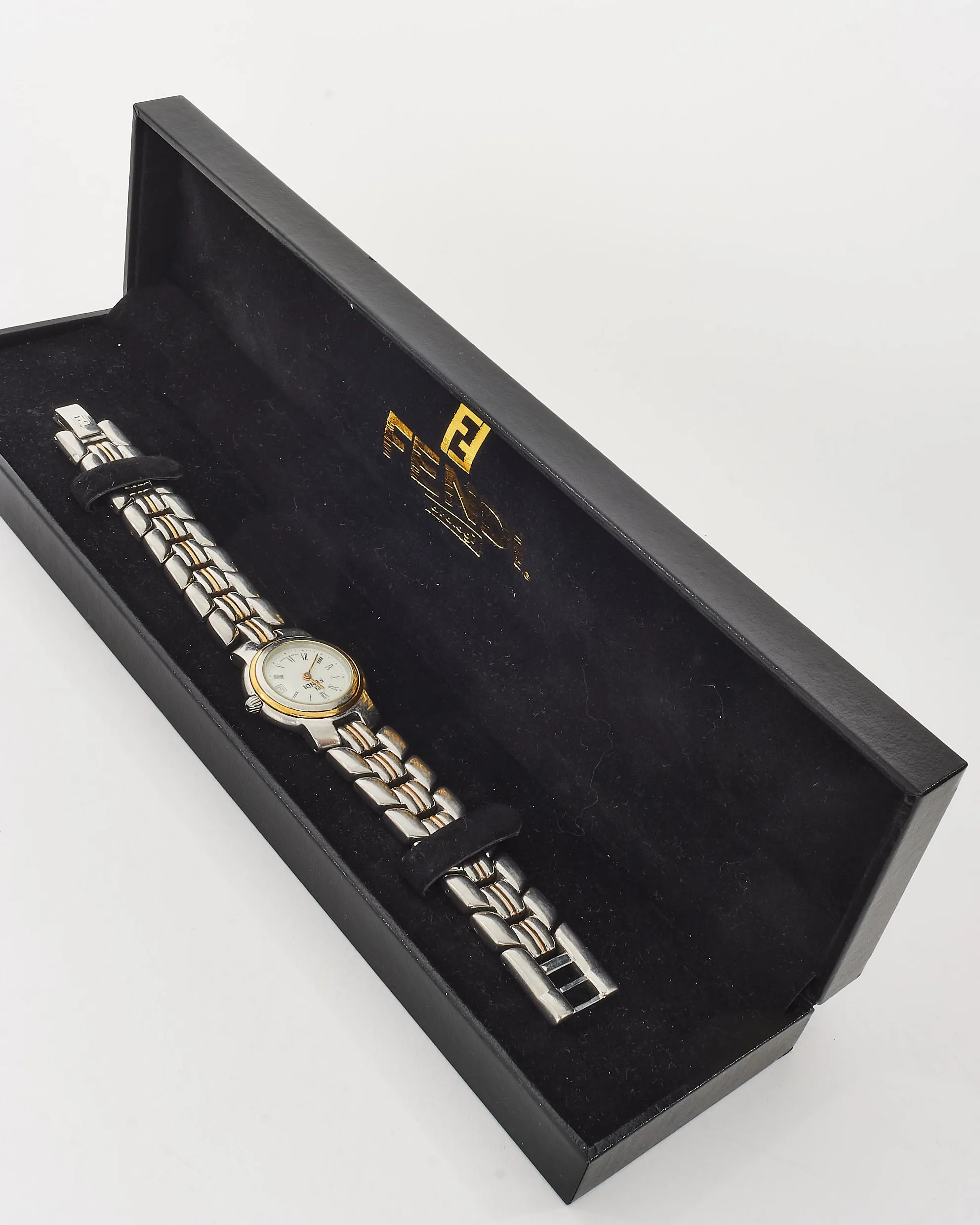 Fendi Vintage Gold & Silver Two Tone 28 MM Watch