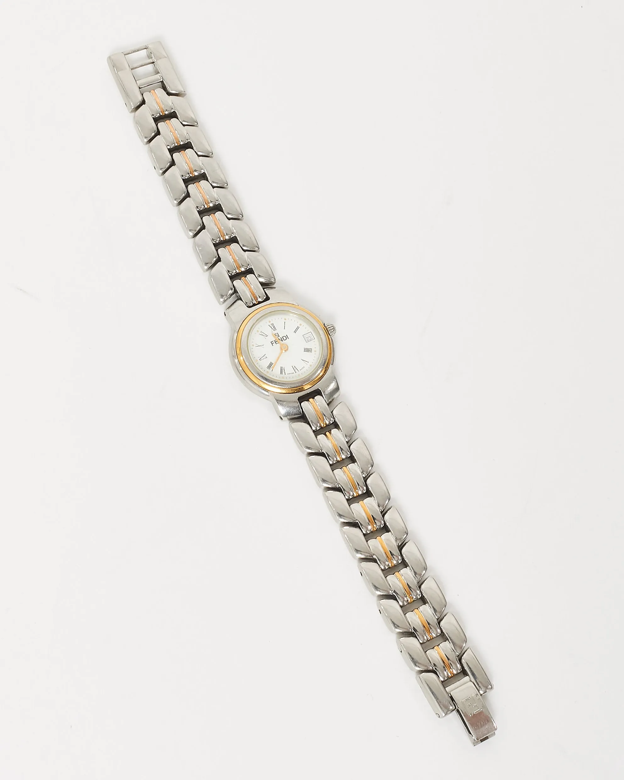 Fendi Vintage Gold & Silver Two Tone 28 MM Watch
