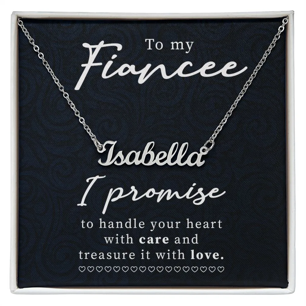 Fiancé Custom Name Necklace-I promise to be