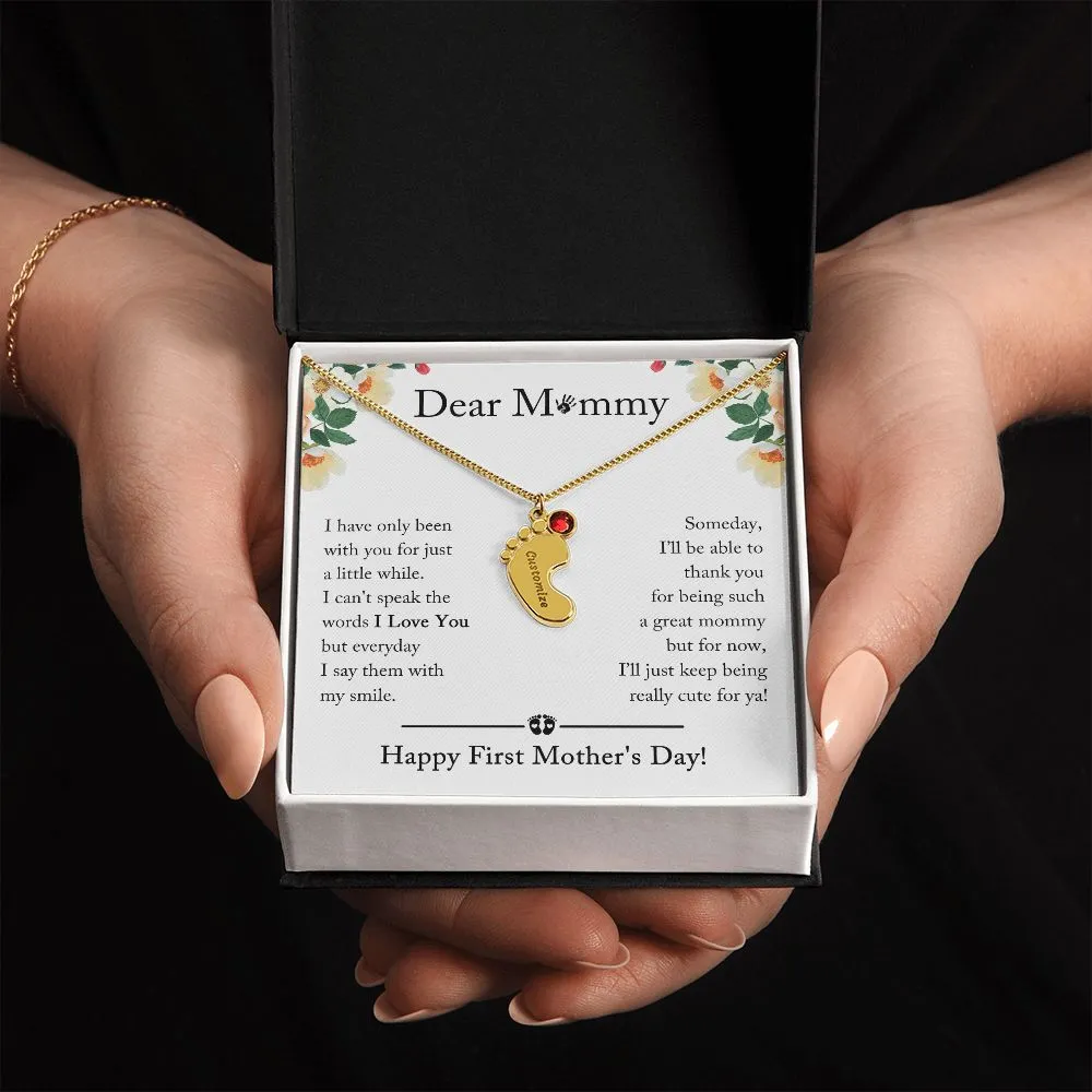 First Mothers Day Birthstone Necklace for New Mom, 1st Mothers Day Gift from Baby Personalized, Mothers Day Gift for First Time Mom
