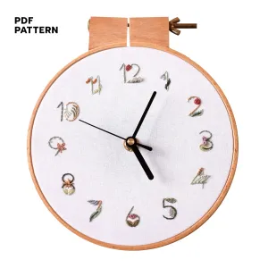 Floral Embroidery Clock - PDF Pattern