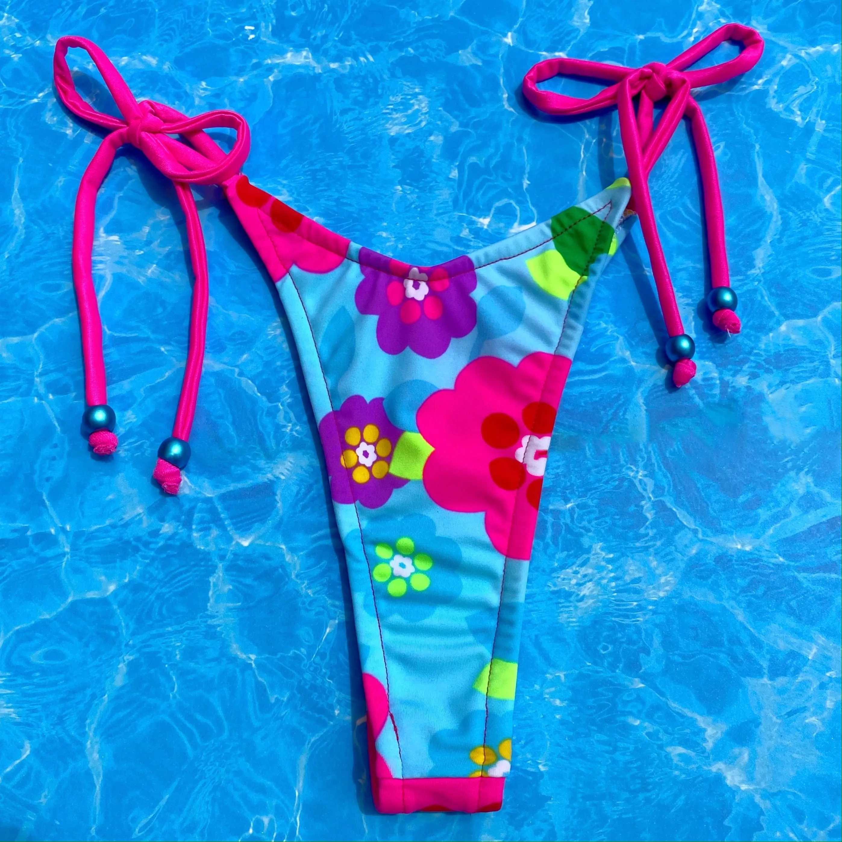 Flower Power Tie Side Bikini Bottom | Denali Brand