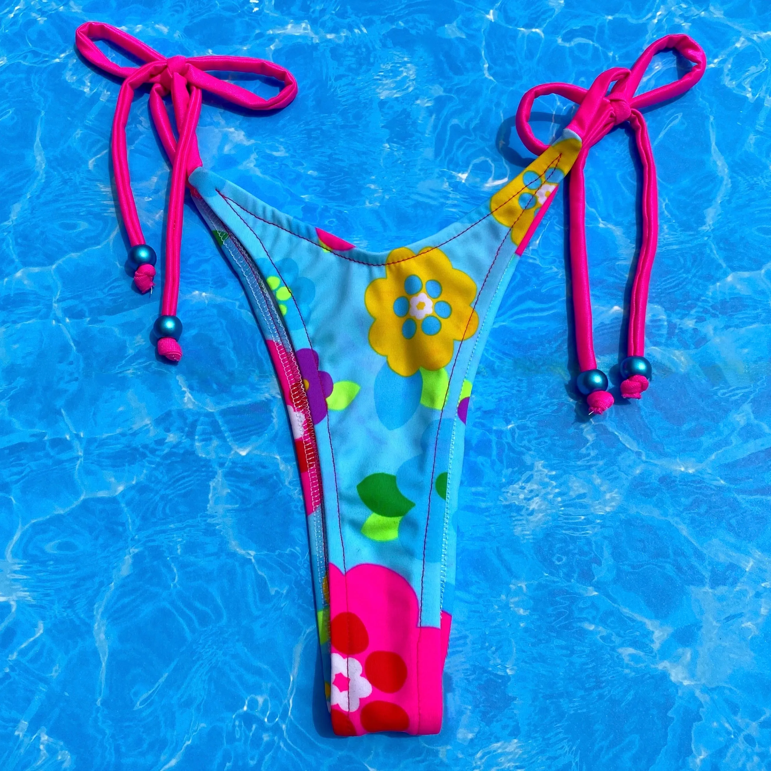 Flower Power Tie Side Bikini Bottom | Denali Brand