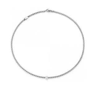 Fope Eka 18k White Gold Diamond Pave Rondel Necklace