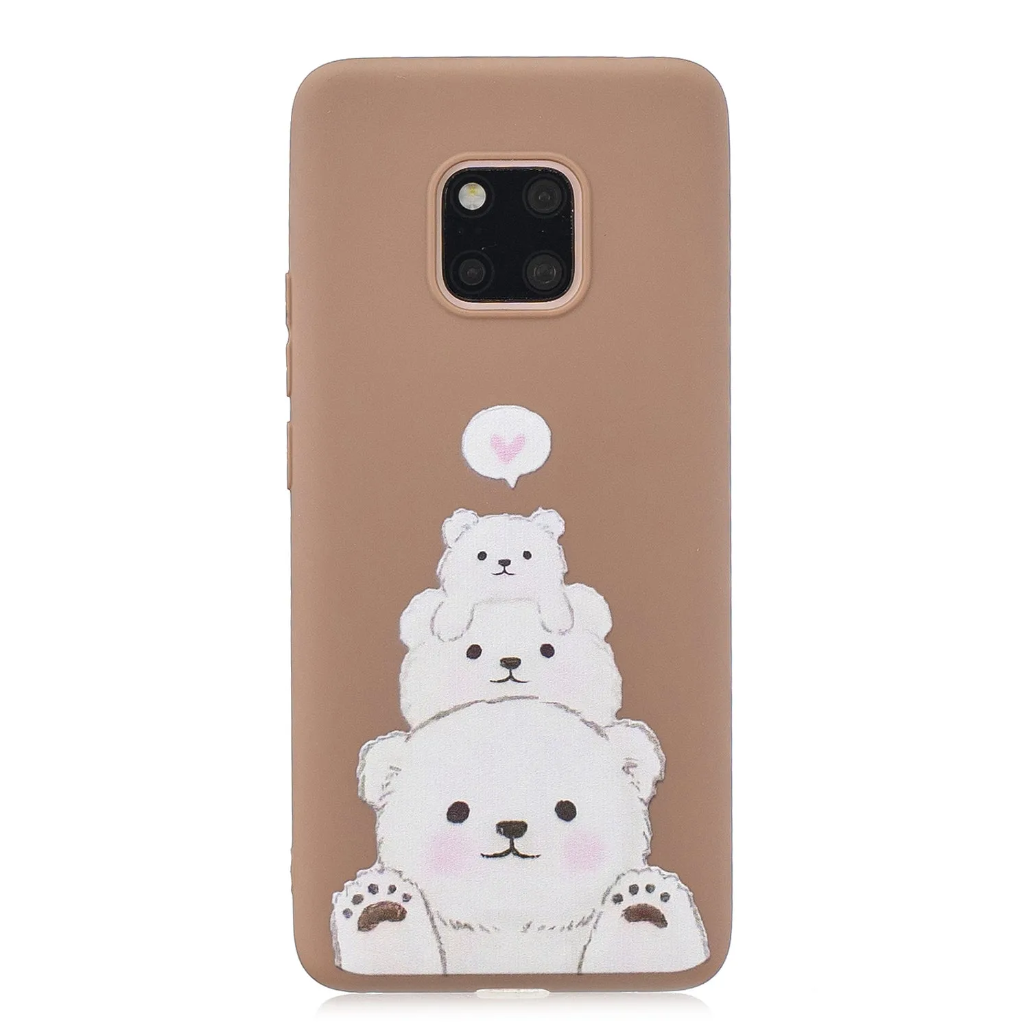 For HUAWEI MATE 20 pro Pure Color Phone Cover Cute Cartoon Phone Case Lightweight Soft TPU Phone Case with Matching Pattern Adjustable Bracket 4