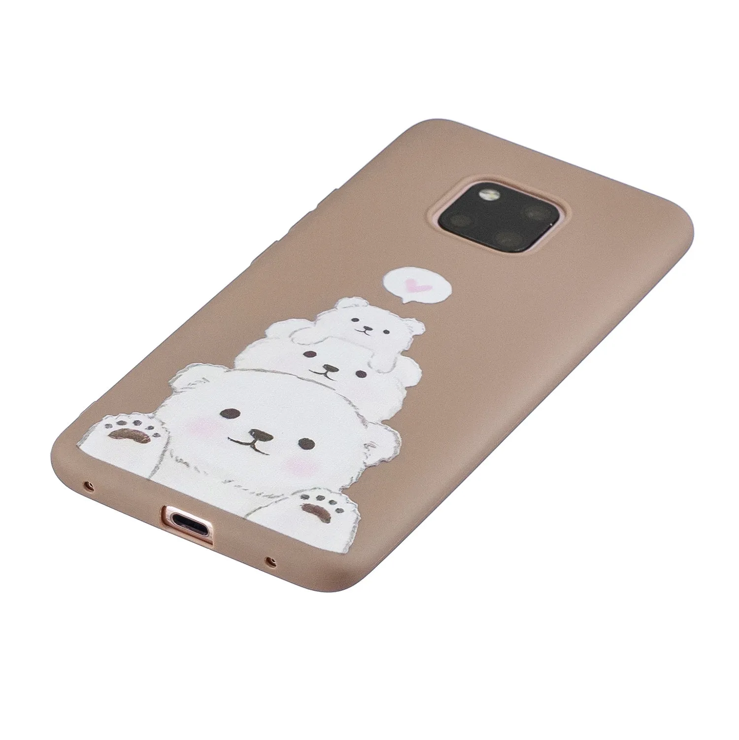 For HUAWEI MATE 20 pro Pure Color Phone Cover Cute Cartoon Phone Case Lightweight Soft TPU Phone Case with Matching Pattern Adjustable Bracket 4