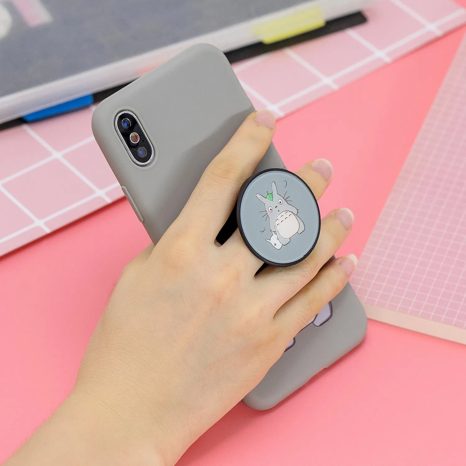 For HUAWEI MATE 20 pro Pure Color Phone Cover Cute Cartoon Phone Case Lightweight Soft TPU Phone Case with Matching Pattern Adjustable Bracket 4