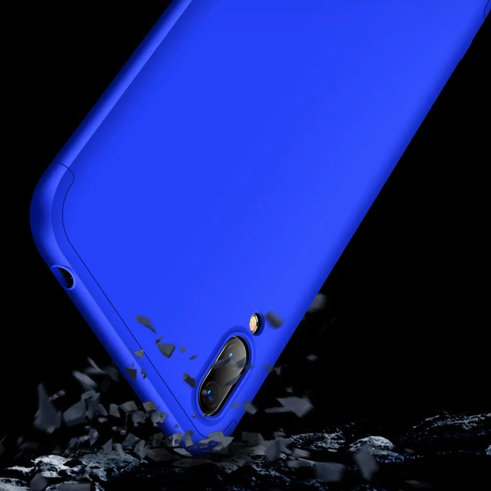 For HUAWEI Y7 pro 2019 Ultra Slim PC Back Cover Non-slip Shockproof 360 Degree Full Protective Case blue