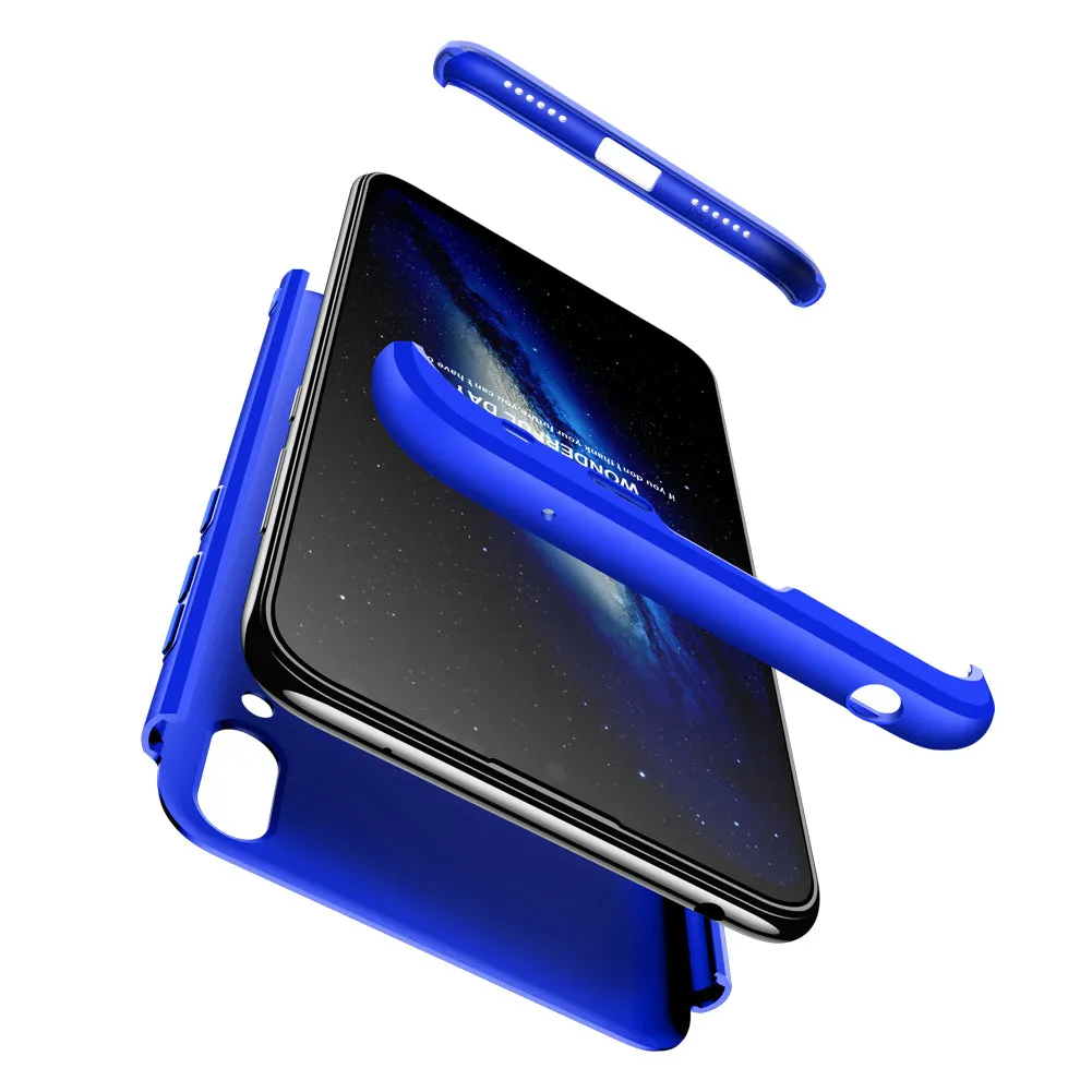 For HUAWEI Y7 pro 2019 Ultra Slim PC Back Cover Non-slip Shockproof 360 Degree Full Protective Case blue