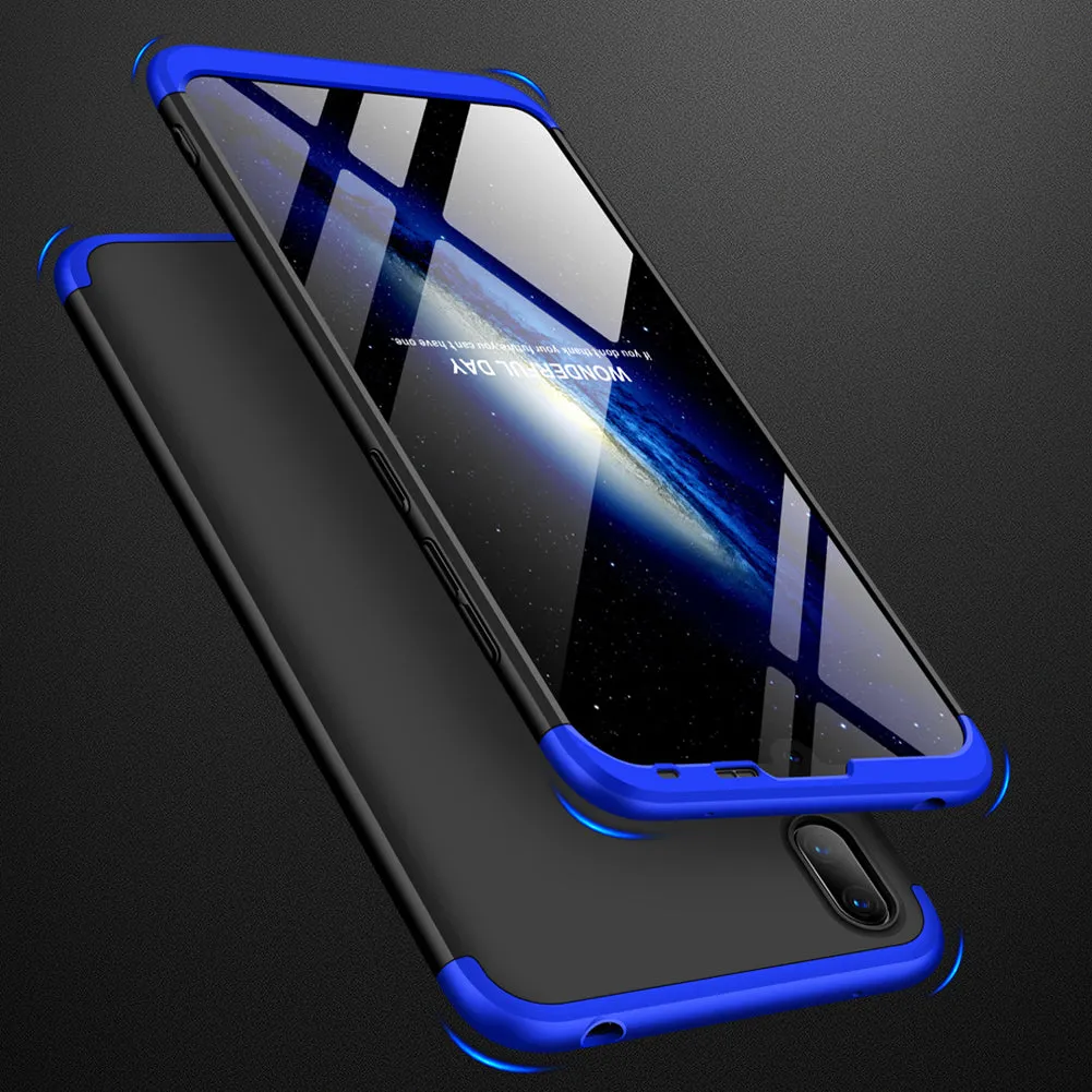 For HUAWEI Y7 pro 2019 Ultra Slim PC Back Cover Non-slip Shockproof 360 Degree Full Protective Case blue