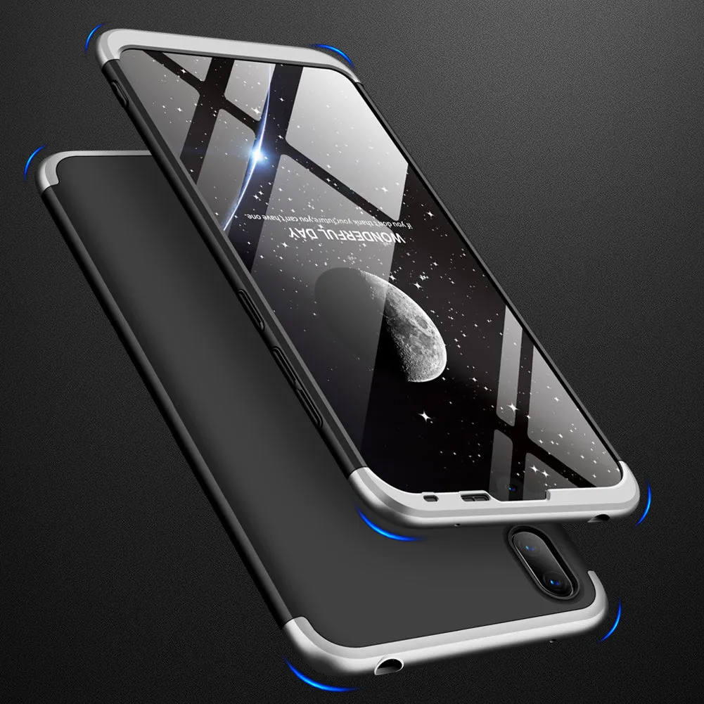 For HUAWEI Y7 pro 2019 Ultra Slim PC Back Cover Non-slip Shockproof 360 Degree Full Protective Case blue