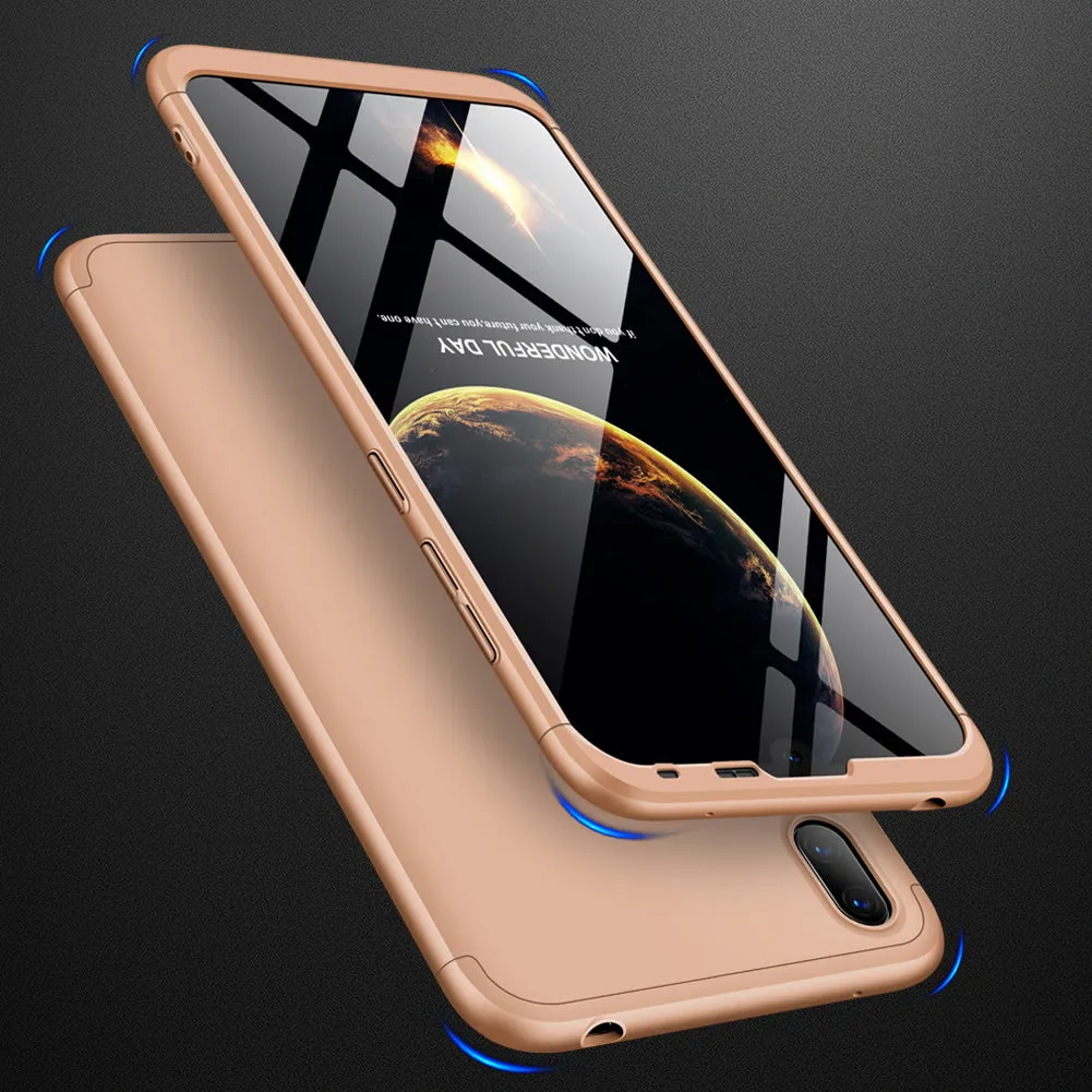For HUAWEI Y7 pro 2019 Ultra Slim PC Back Cover Non-slip Shockproof 360 Degree Full Protective Case gold