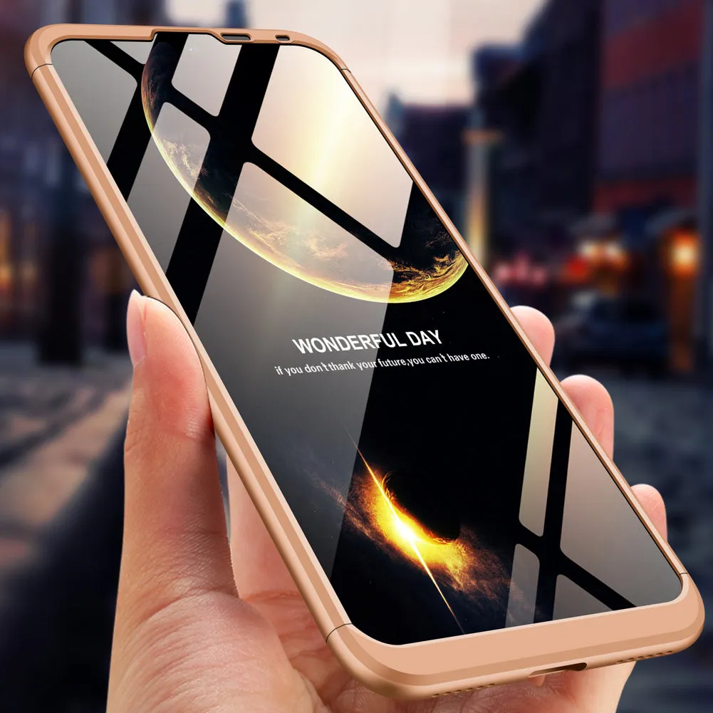For HUAWEI Y7 pro 2019 Ultra Slim PC Back Cover Non-slip Shockproof 360 Degree Full Protective Case gold