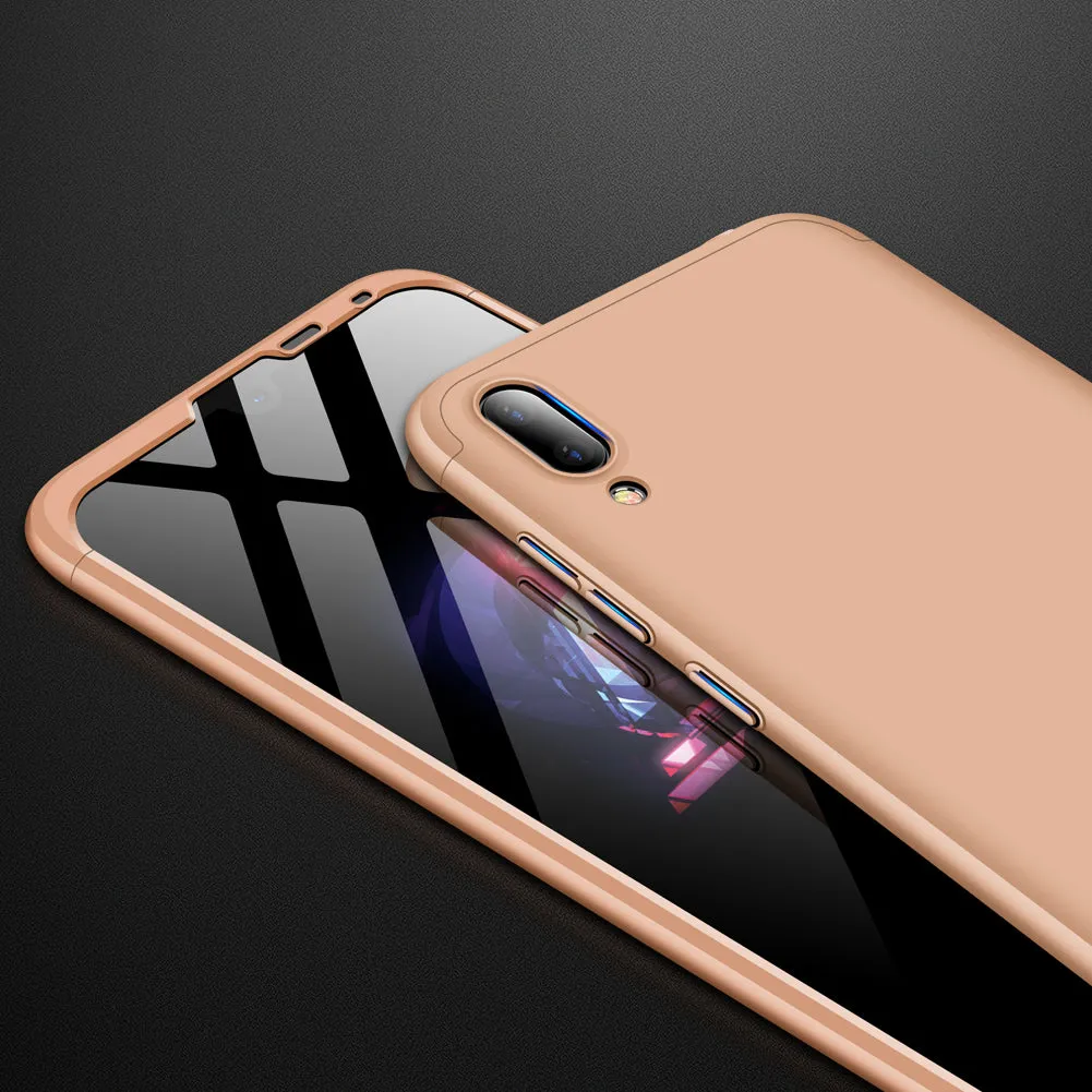 For HUAWEI Y7 pro 2019 Ultra Slim PC Back Cover Non-slip Shockproof 360 Degree Full Protective Case gold