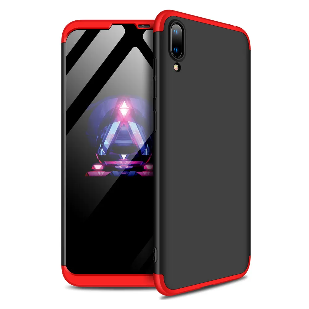 For HUAWEI Y7 pro 2019 Ultra Slim PC Back Cover Non-slip Shockproof 360 Degree Full Protective Case red