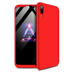 For HUAWEI Y7 pro 2019 Ultra Slim PC Back Cover Non-slip Shockproof 360 Degree Full Protective Case red