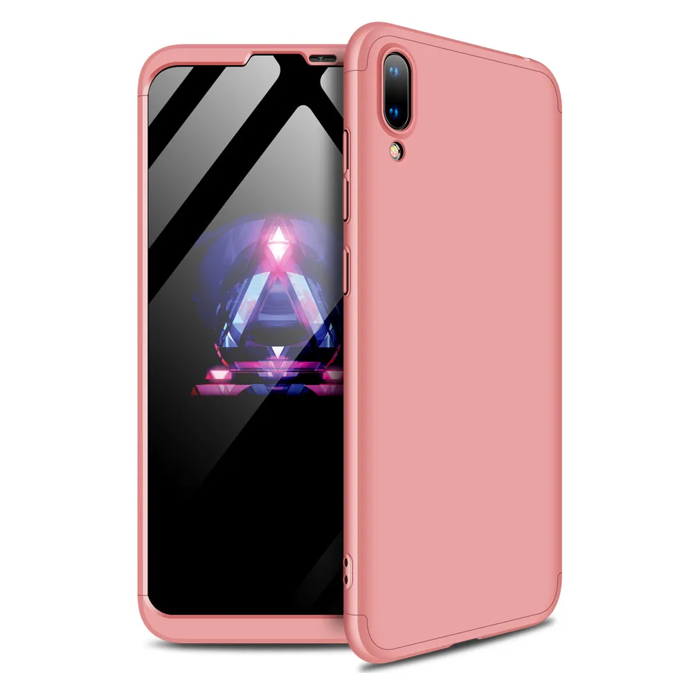For HUAWEI Y7 pro 2019 Ultra Slim PC Back Cover Non-slip Shockproof 360 Degree Full Protective Case red